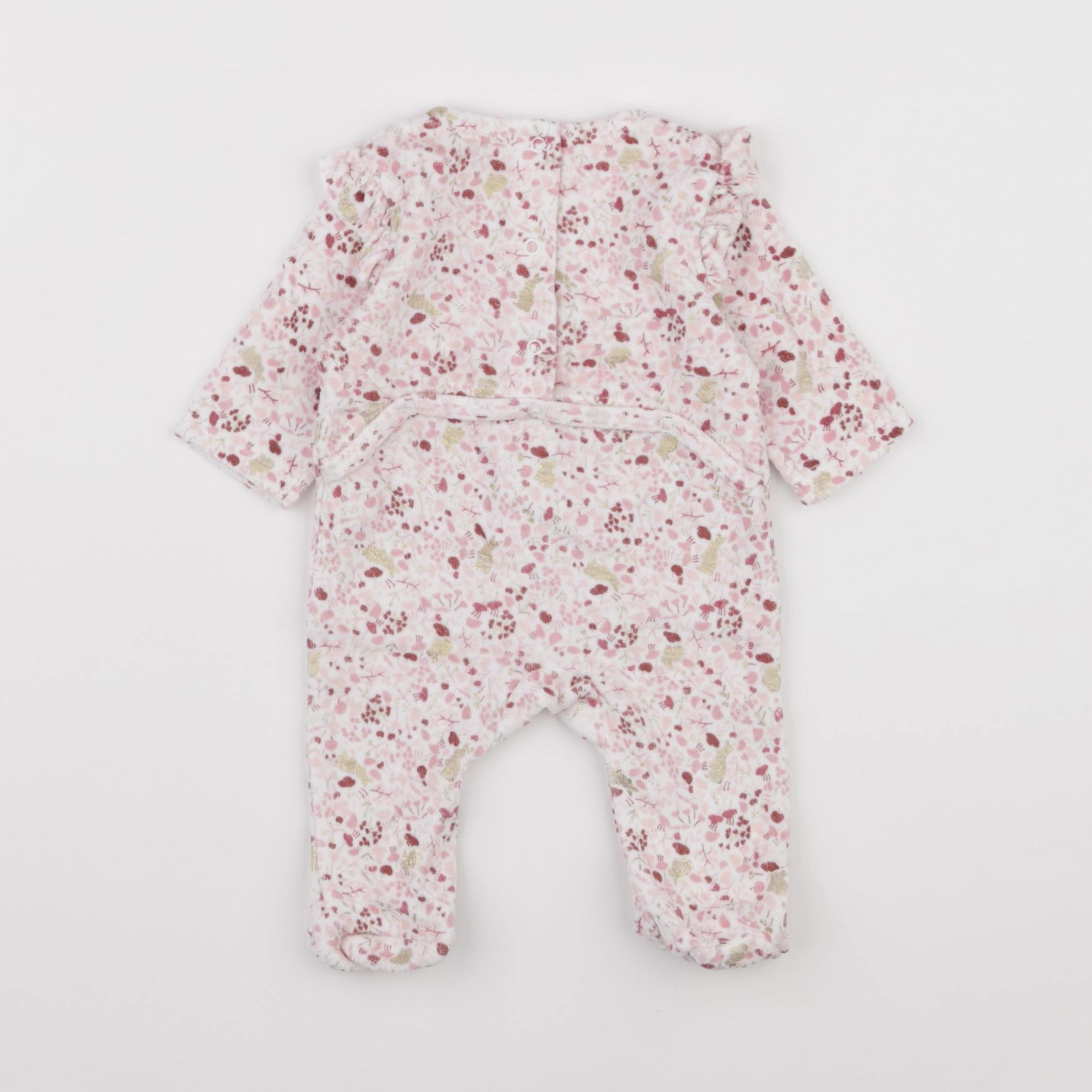 Vertbaudet - pyjama velours rose - 1 mois