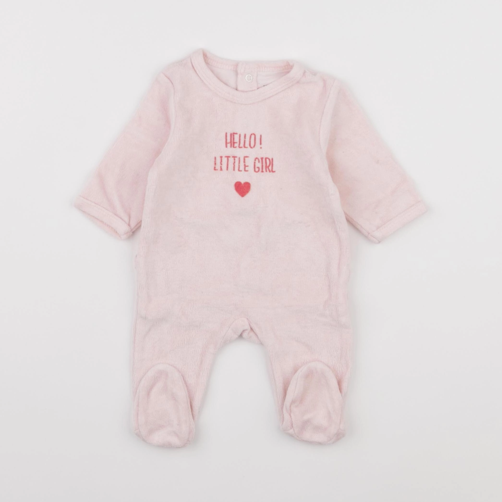 Vertbaudet - pyjama velours rose - 1 mois