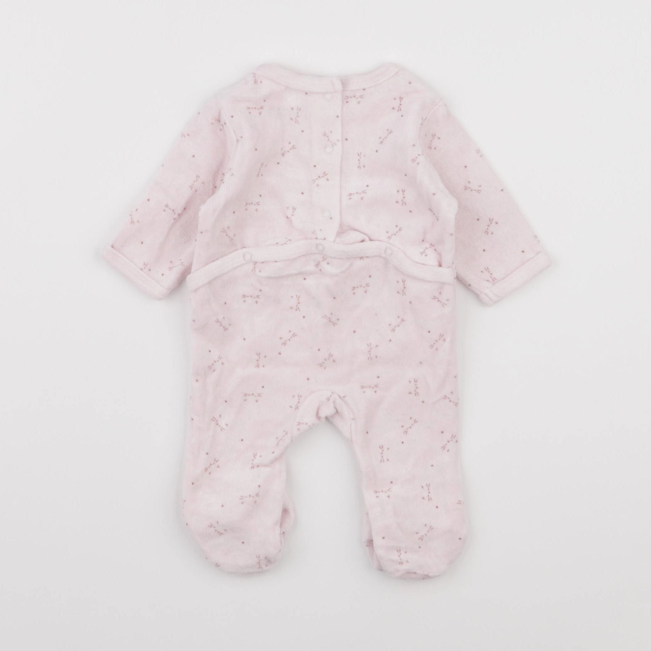 Vertbaudet - pyjama velours rose - 1 mois