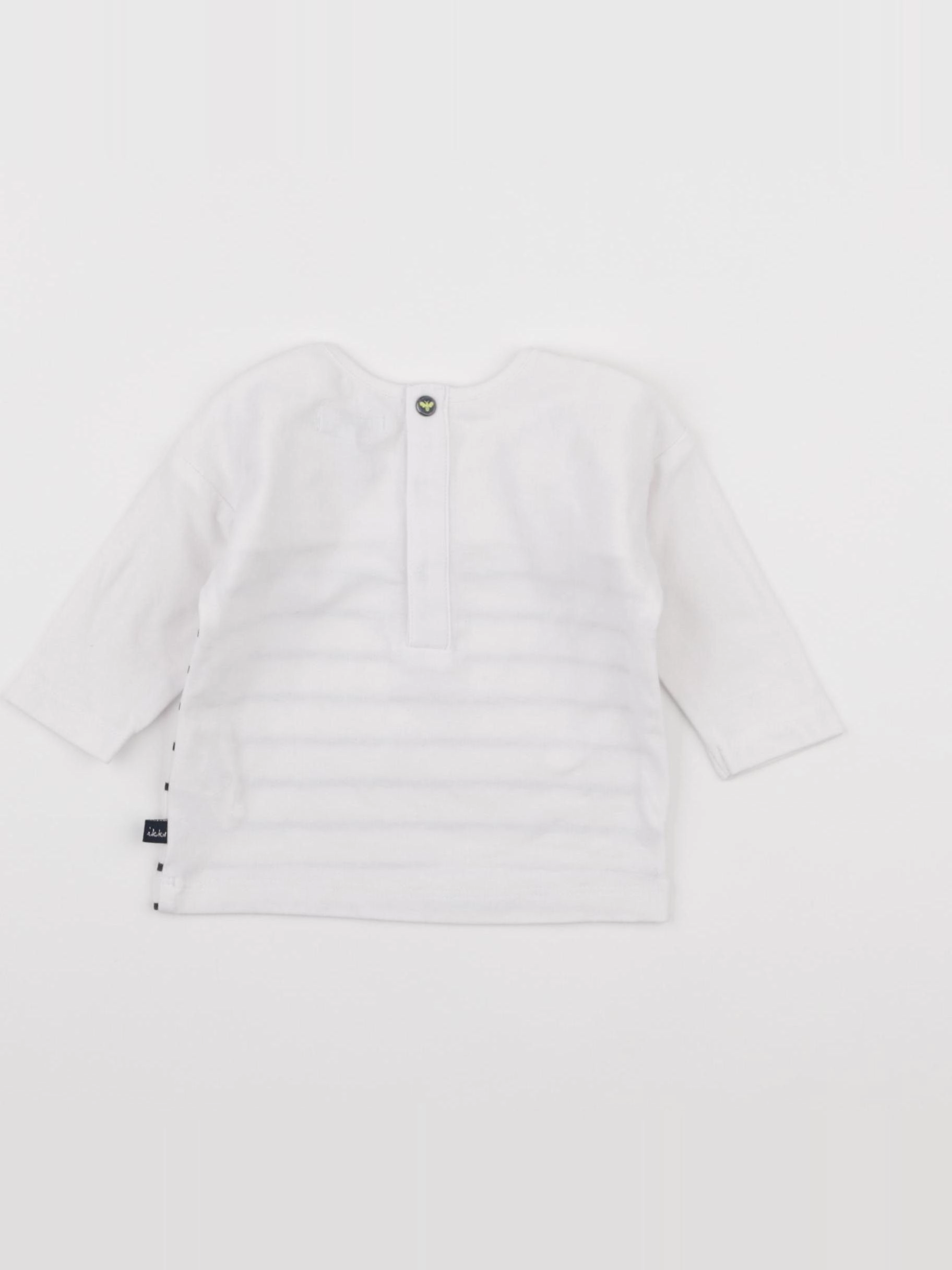 IKKS - tee-shirt blanc, bleu - 3 mois