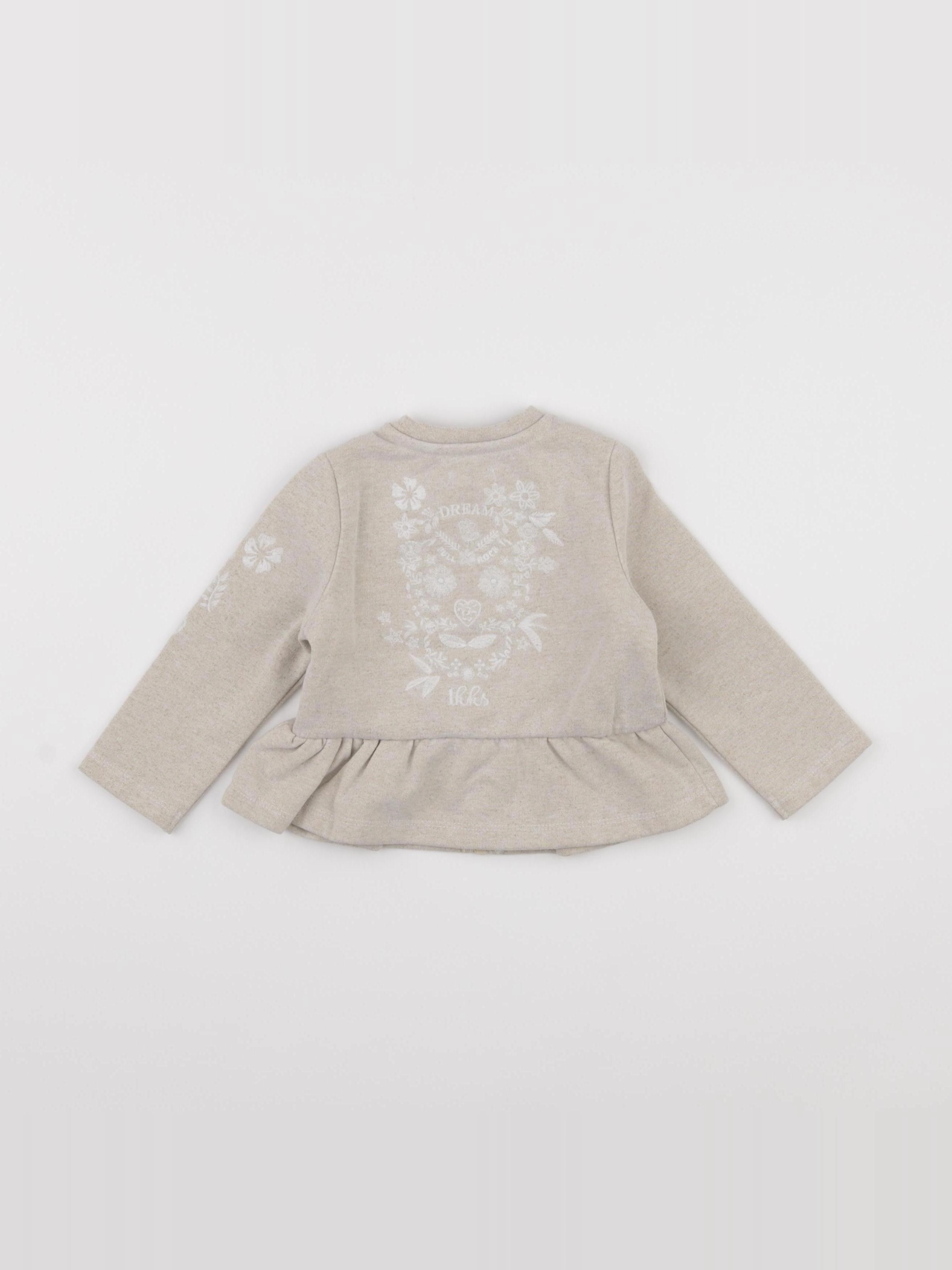 IKKS - sweat imprimé au dos beige, or - 18 mois