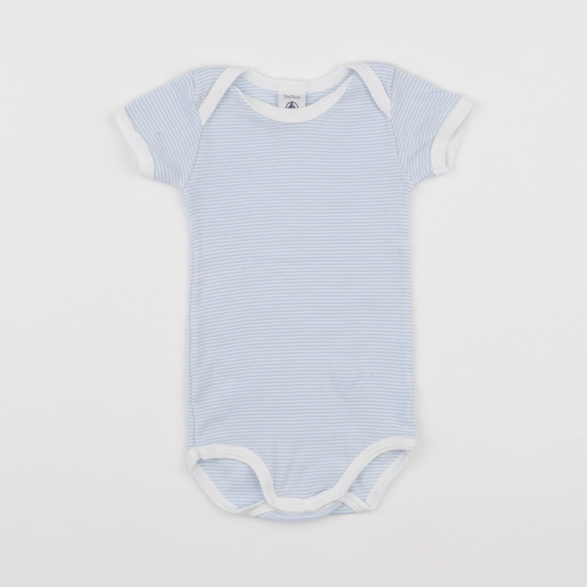 Petit Bateau - body bleu - 12 mois