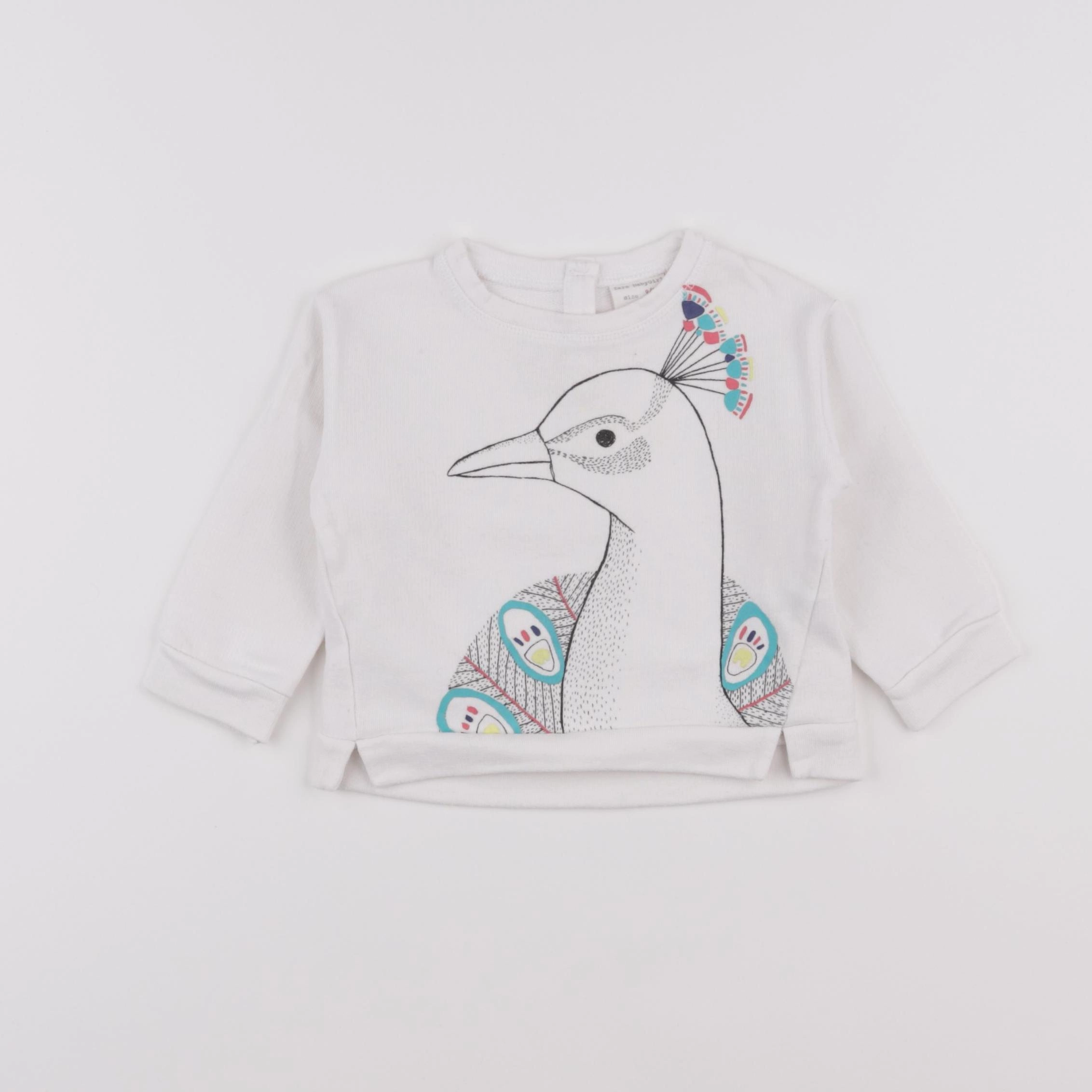 Zara - sweat blanc - 9/12 mois