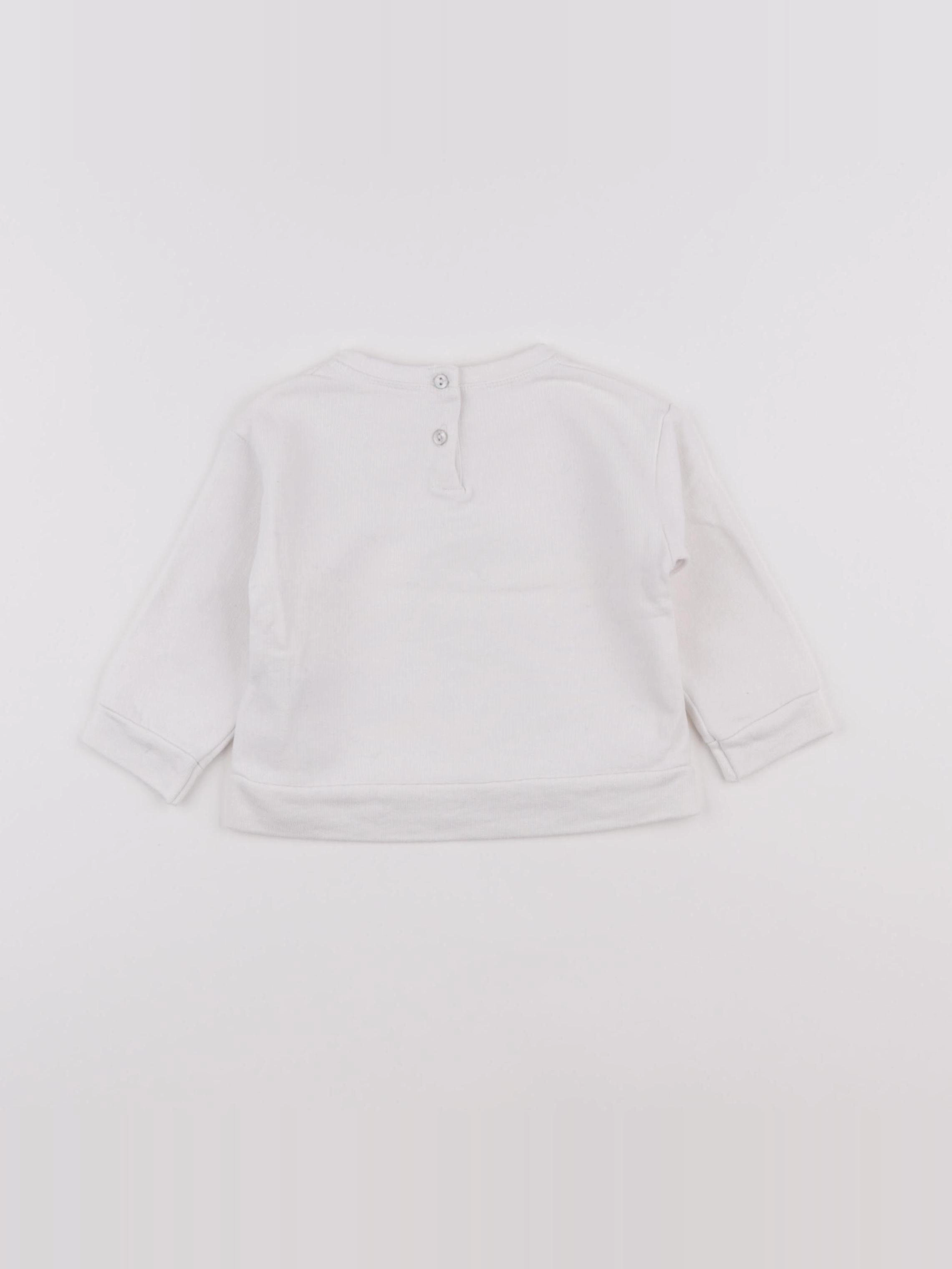 Zara - sweat blanc - 9/12 mois