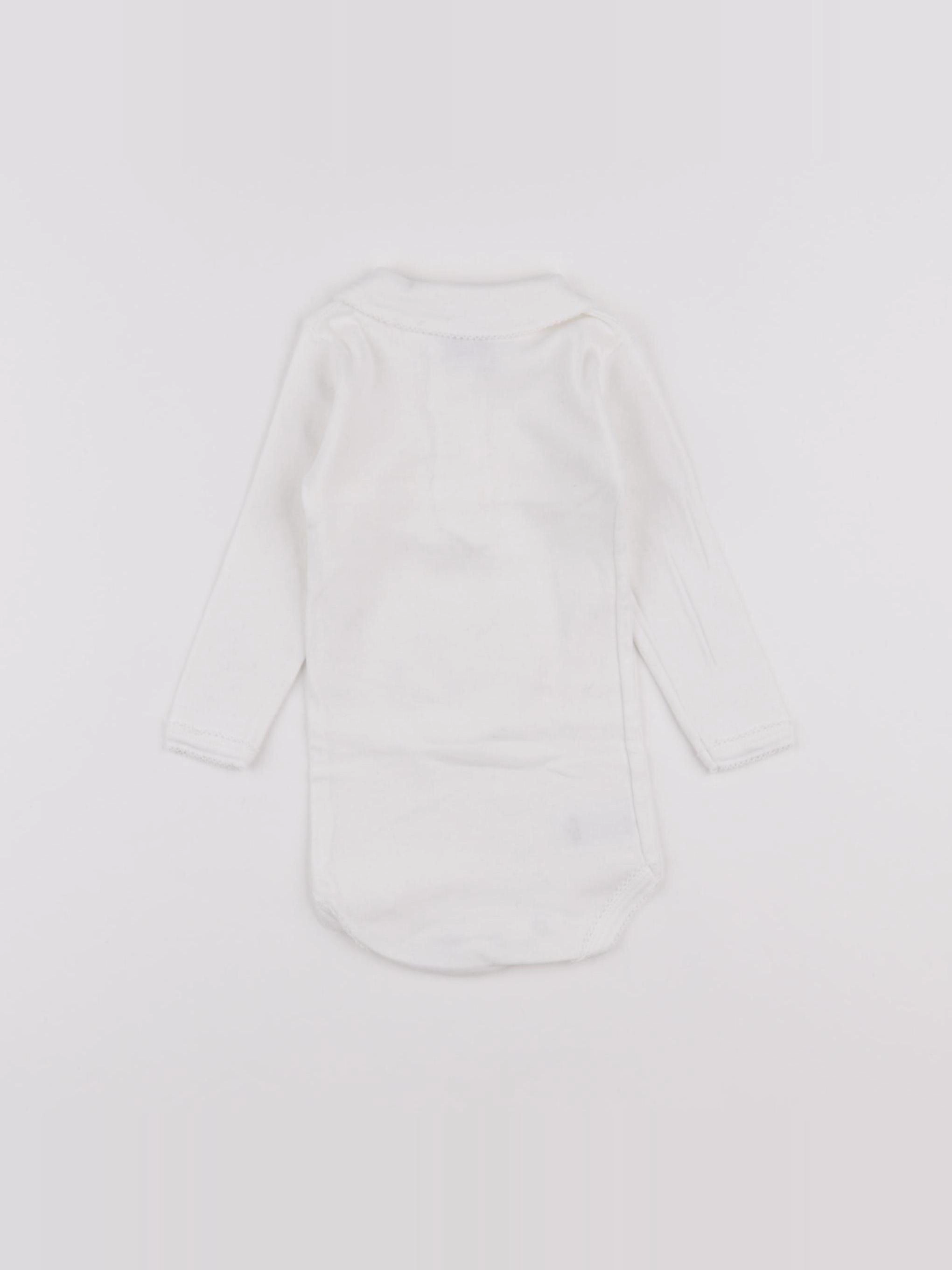 Petit Bateau - body à col blanc - 6 mois