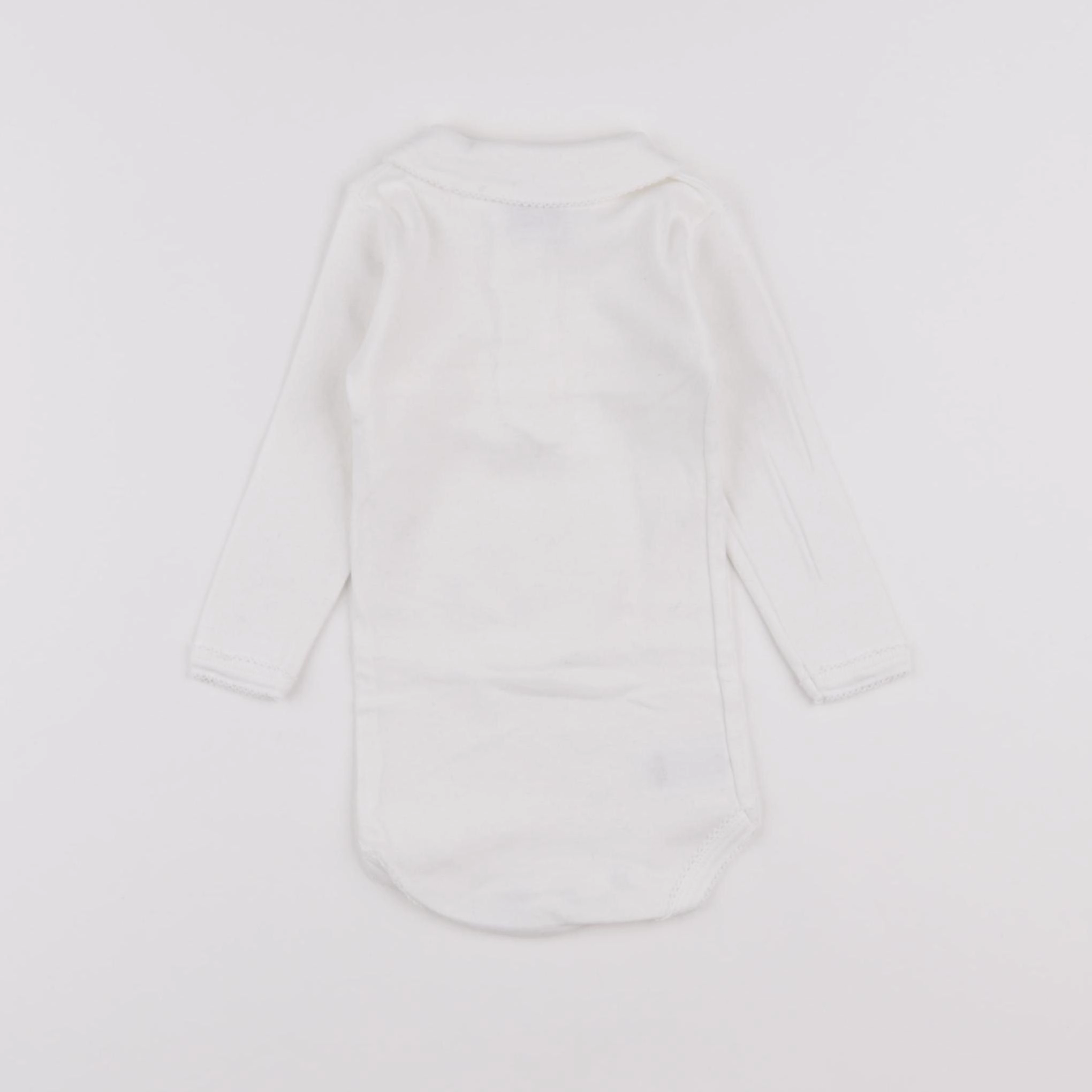 Petit Bateau - body à col blanc - 6 mois