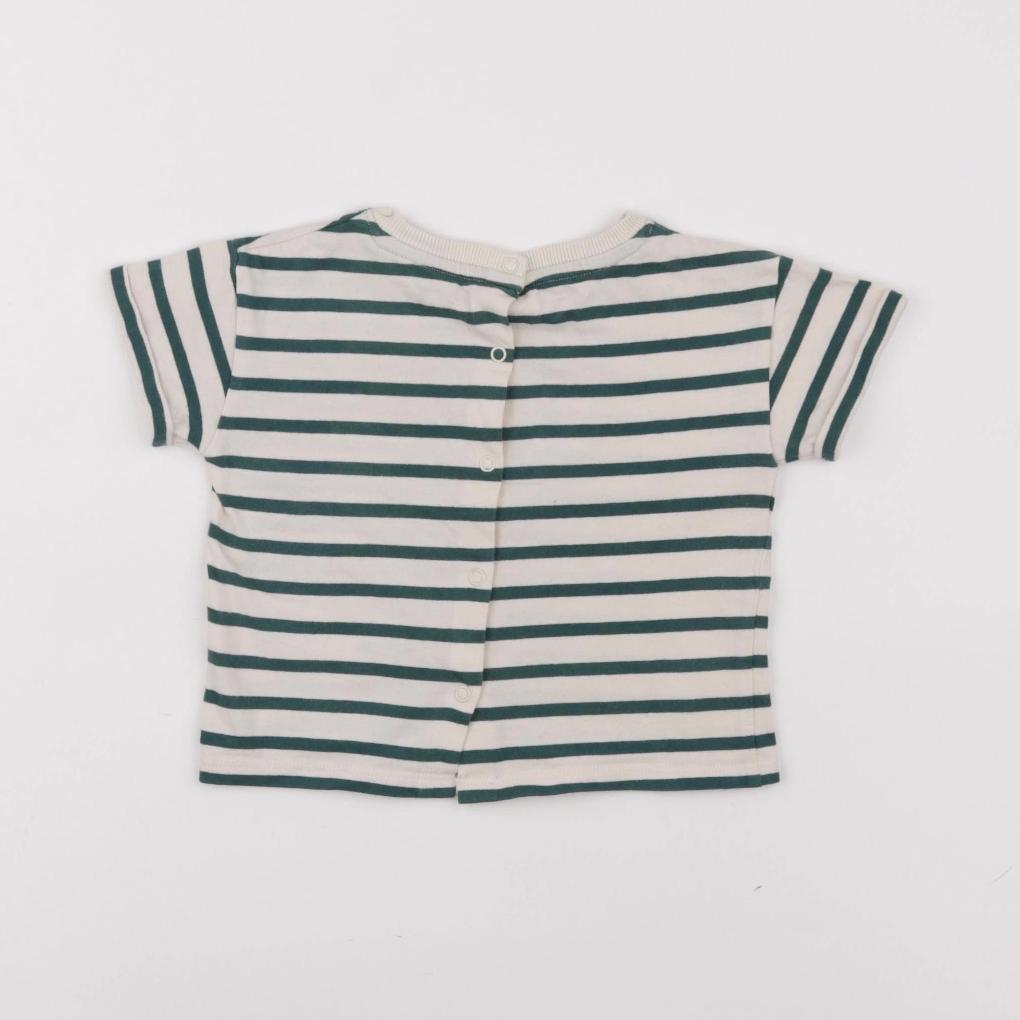 Vertbaudet - tee-shirt beige, vert - 9 mois