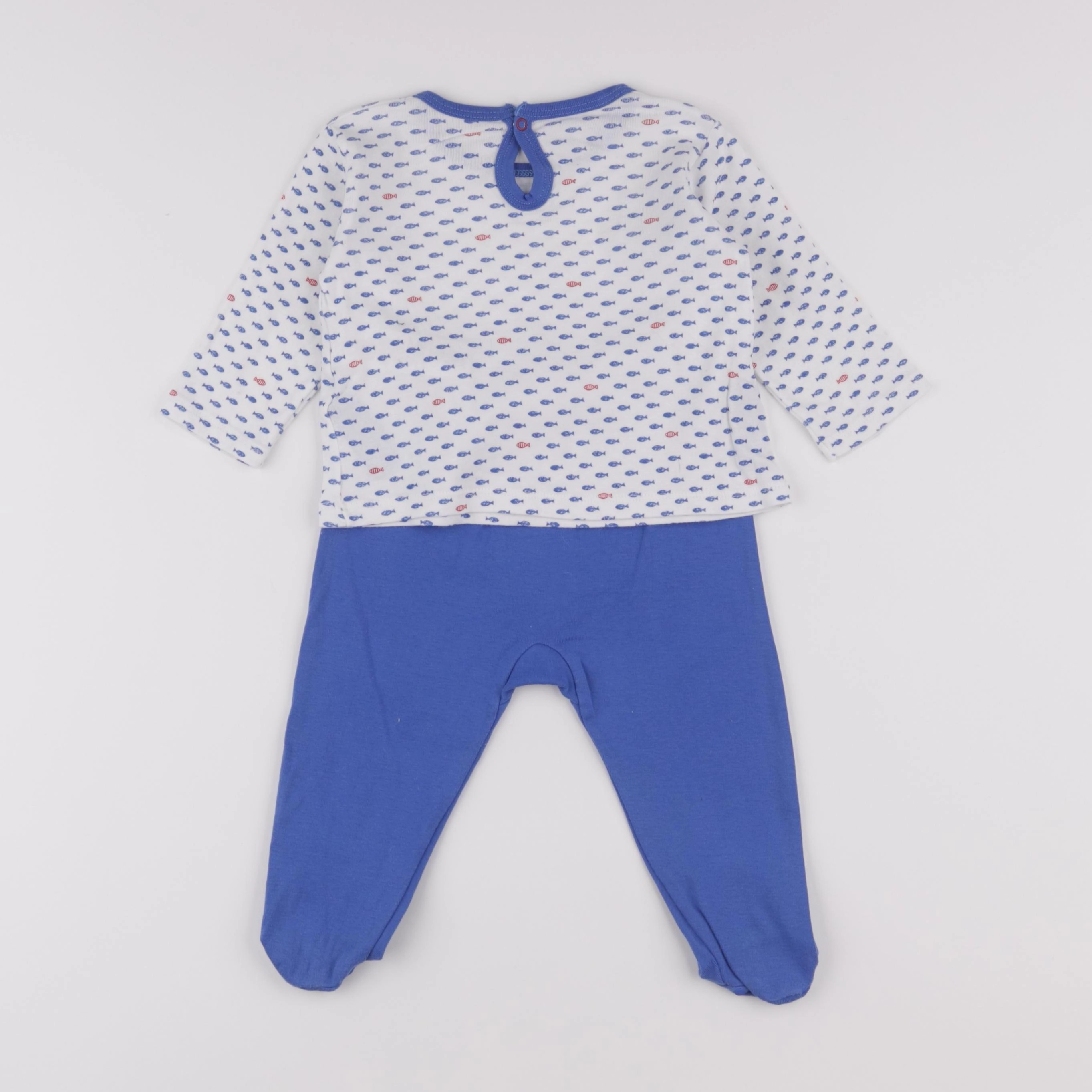 Petit Bateau - pyjama coton bleu - 12 mois