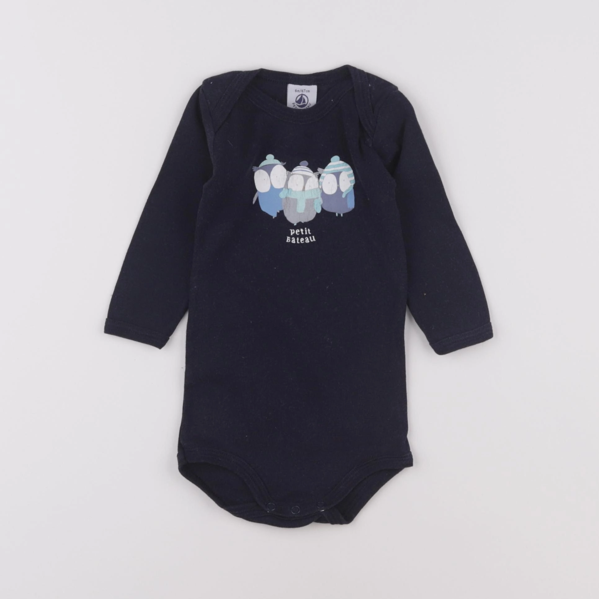 Petit Bateau - body bleu - 6 mois