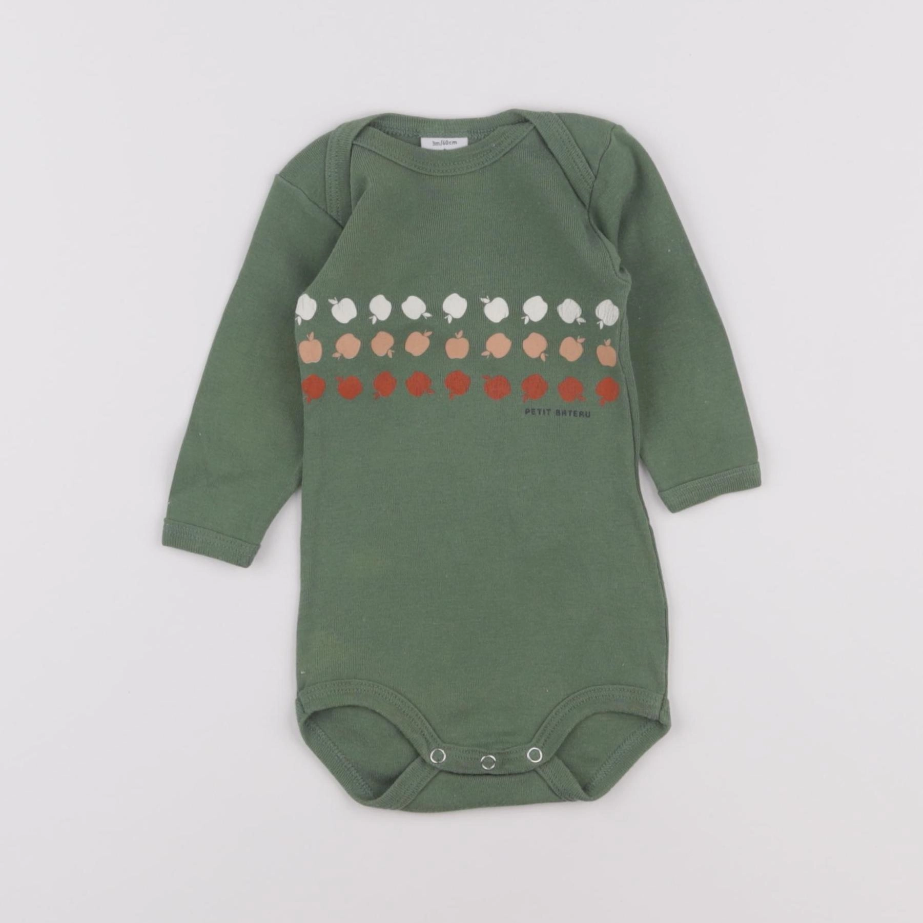 Petit Bateau - body vert - 3 mois