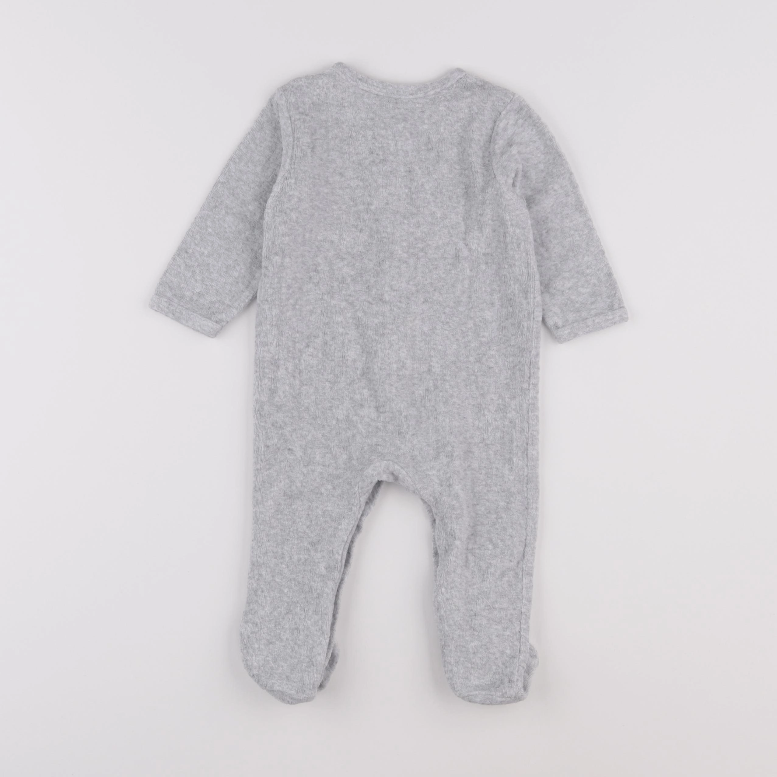 Vertbaudet - pyjama velours gris - 6 mois
