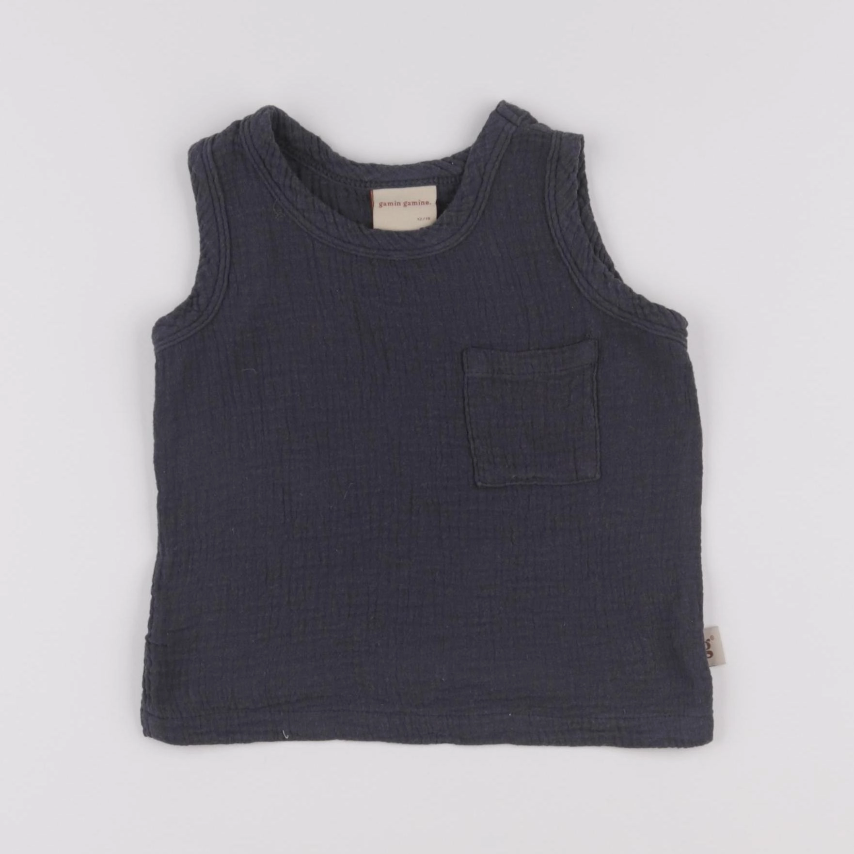 Gamin gamine - débardeur gris - 12/18 mois