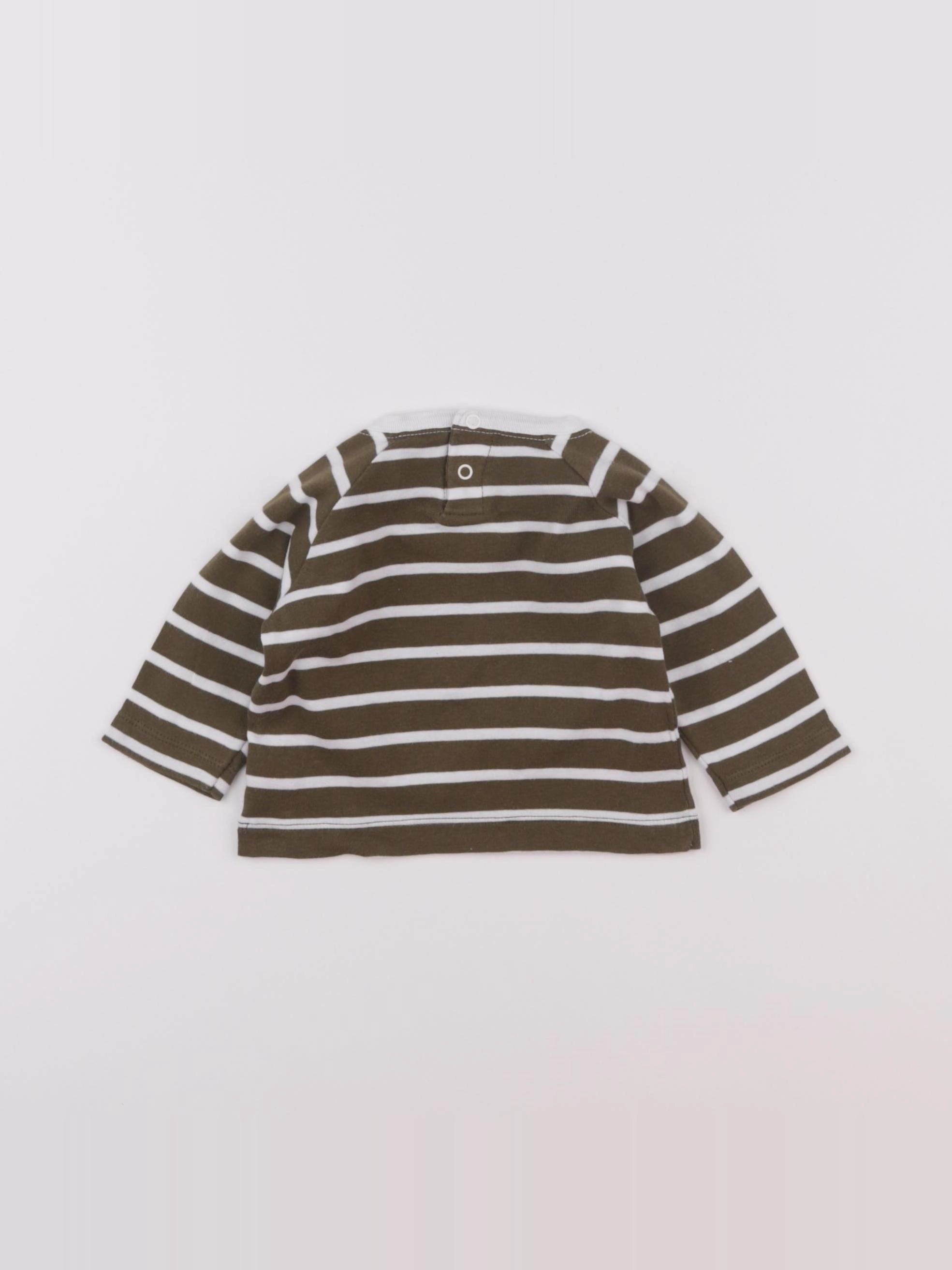 Petit Bateau - tee-shirt blanc, vert - 3 mois