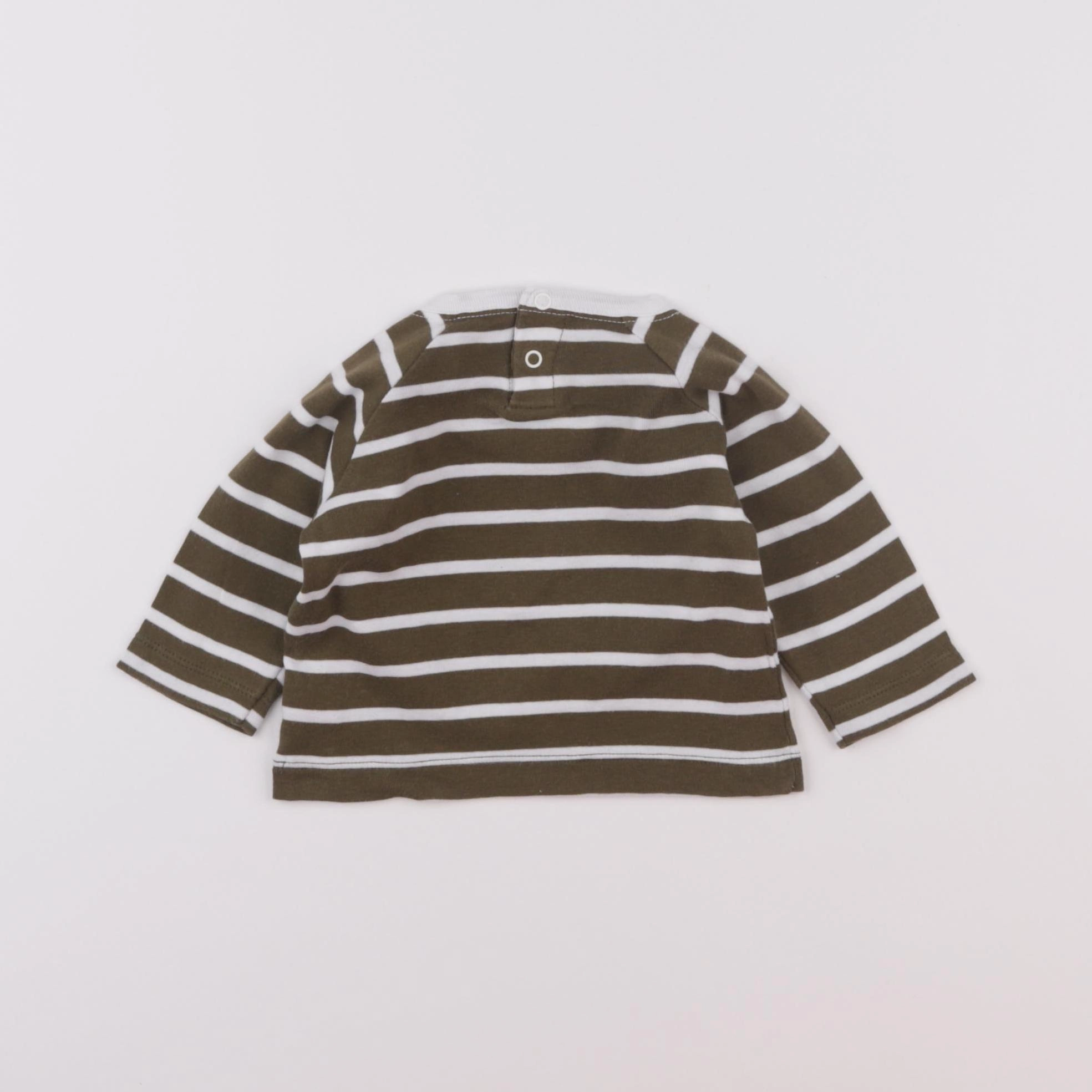 Petit Bateau - tee-shirt blanc, vert - 3 mois