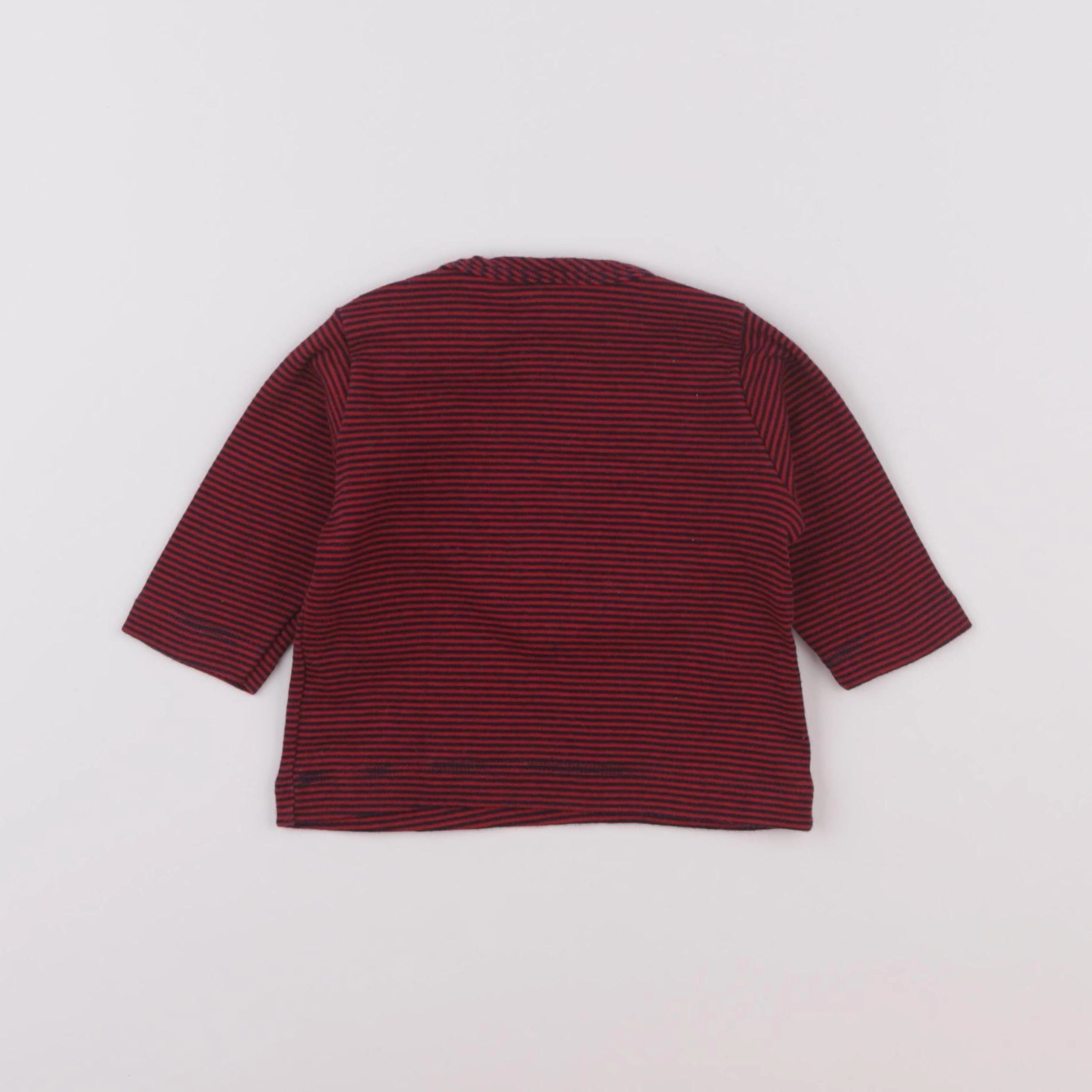 Petit Bateau - tee-shirt bleu, rouge - 3 mois