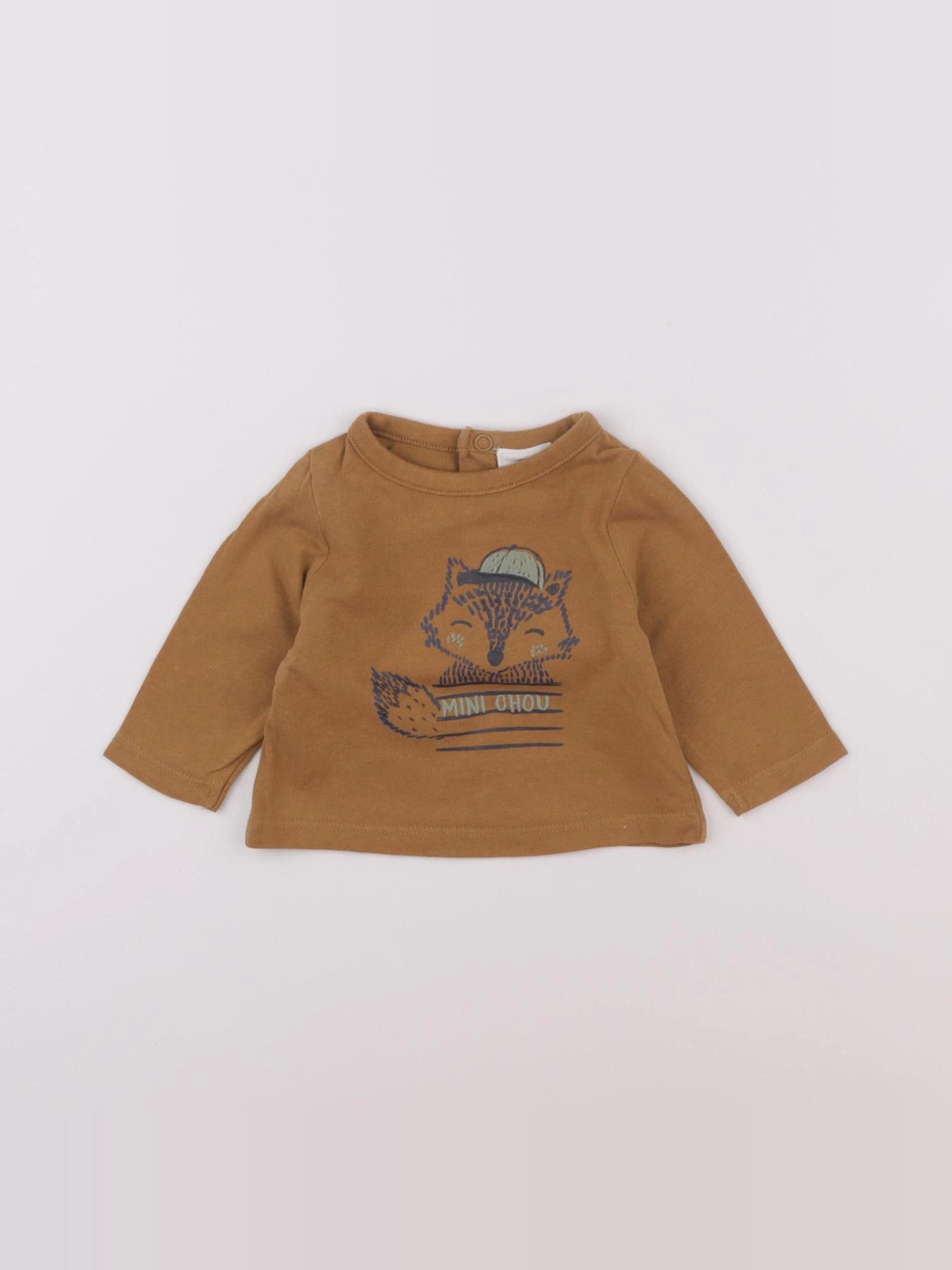 Tape à l'oeil - tee-shirt marron - 1 mois
