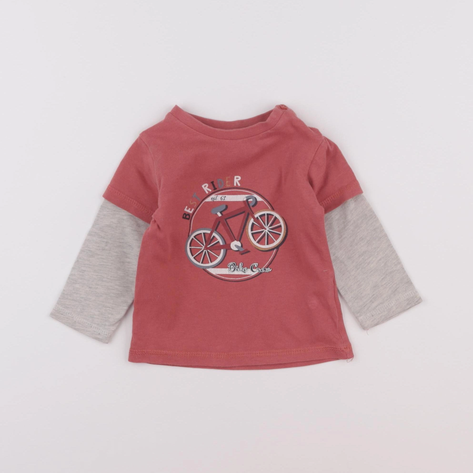 Vertbaudet - tee-shirt rouge - 6 mois