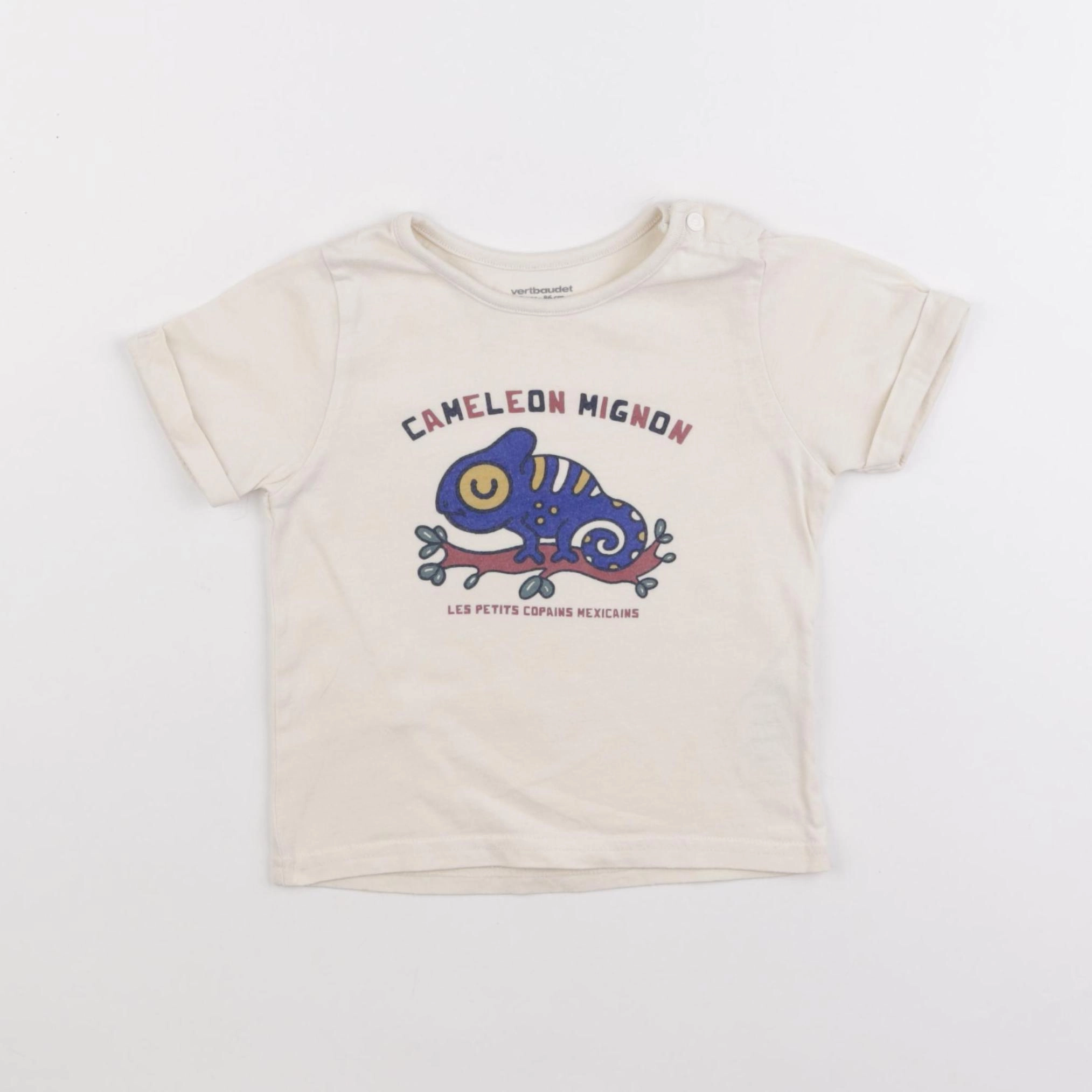 Vertbaudet - tee-shirt beige - 2 ans