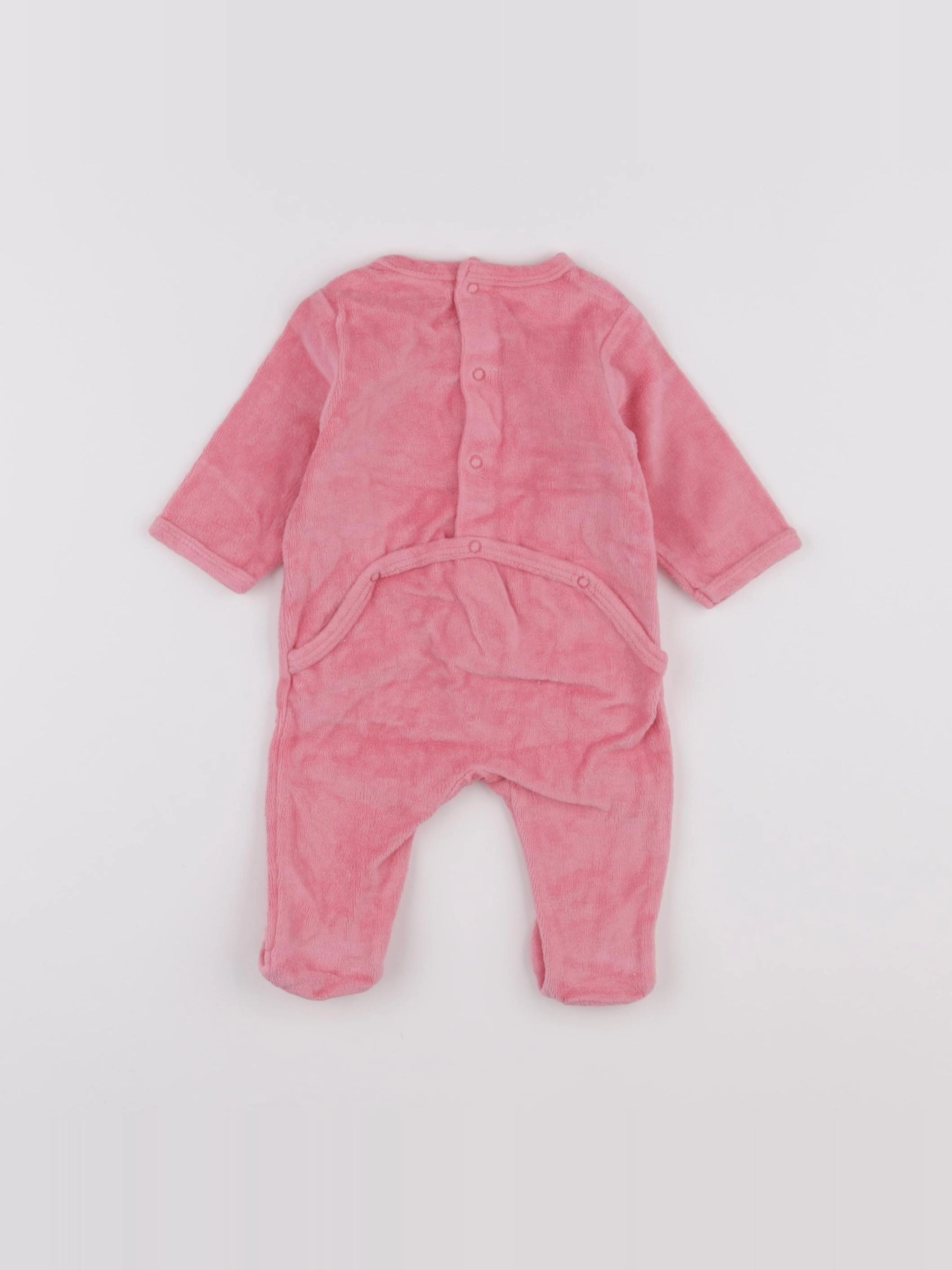 Vertbaudet - pyjama velours rose - 1 mois