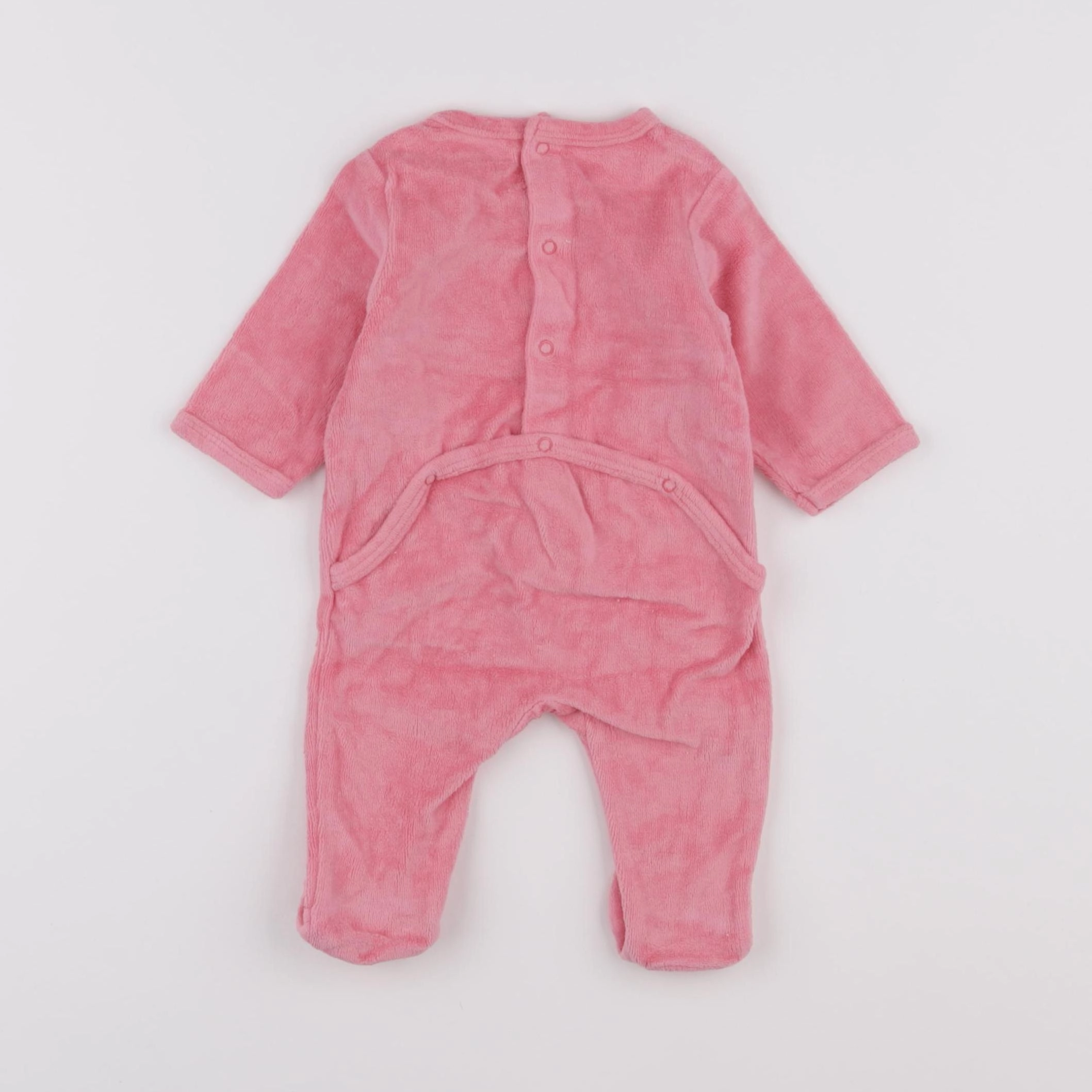 Vertbaudet - pyjama velours rose - 1 mois
