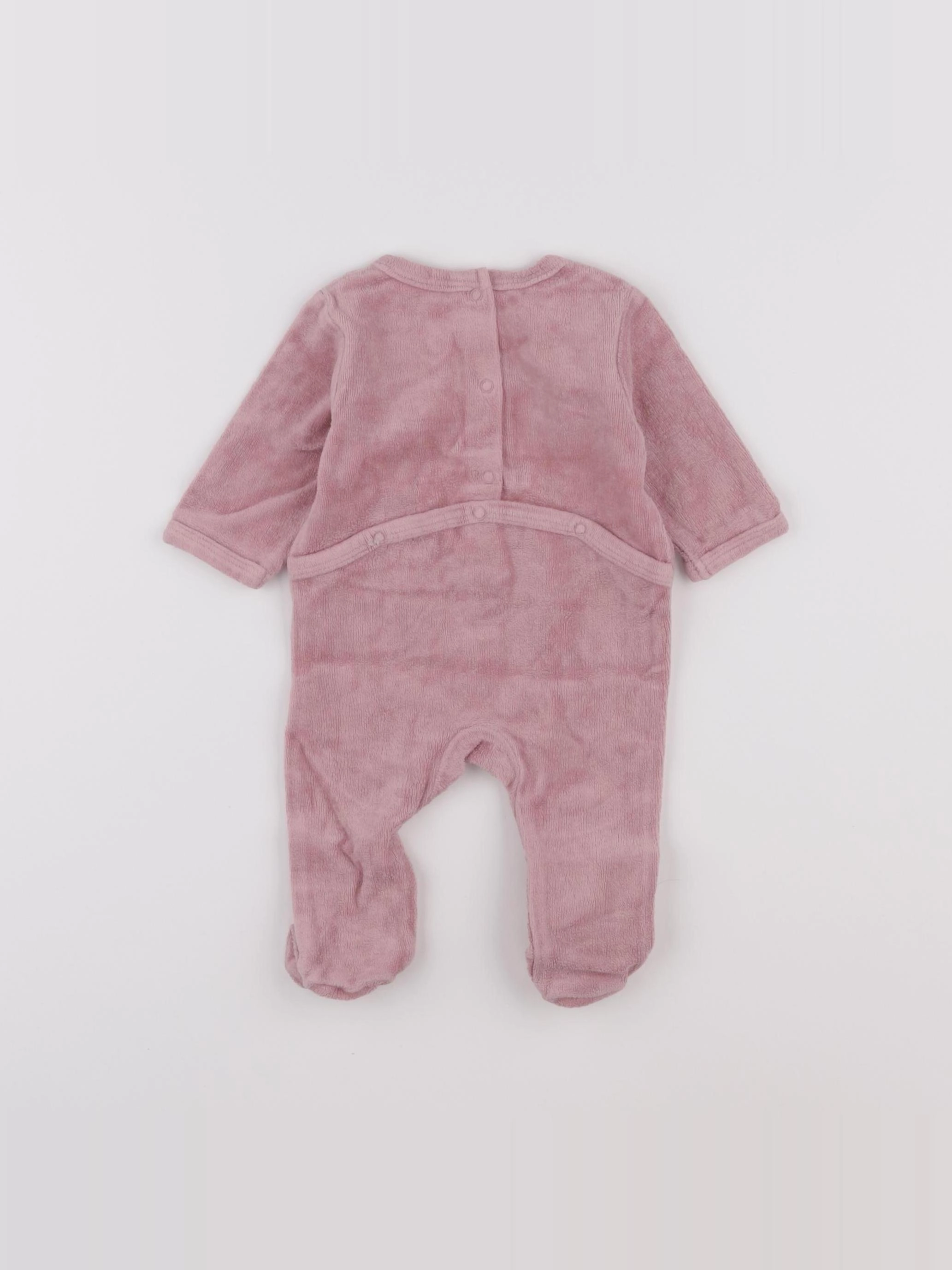 Vertbaudet - pyjama velours rose - 1 mois