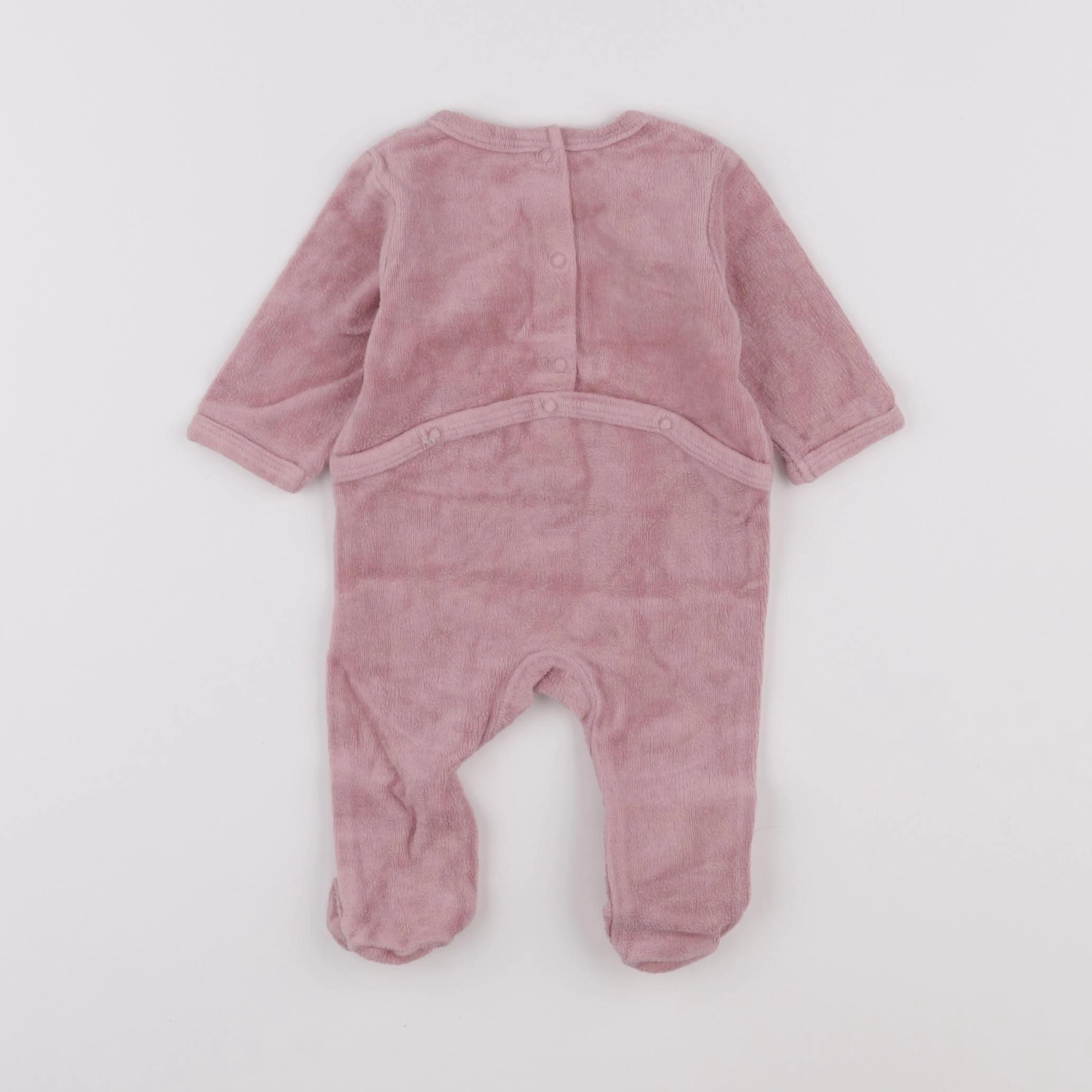 Vertbaudet - pyjama velours rose - 1 mois