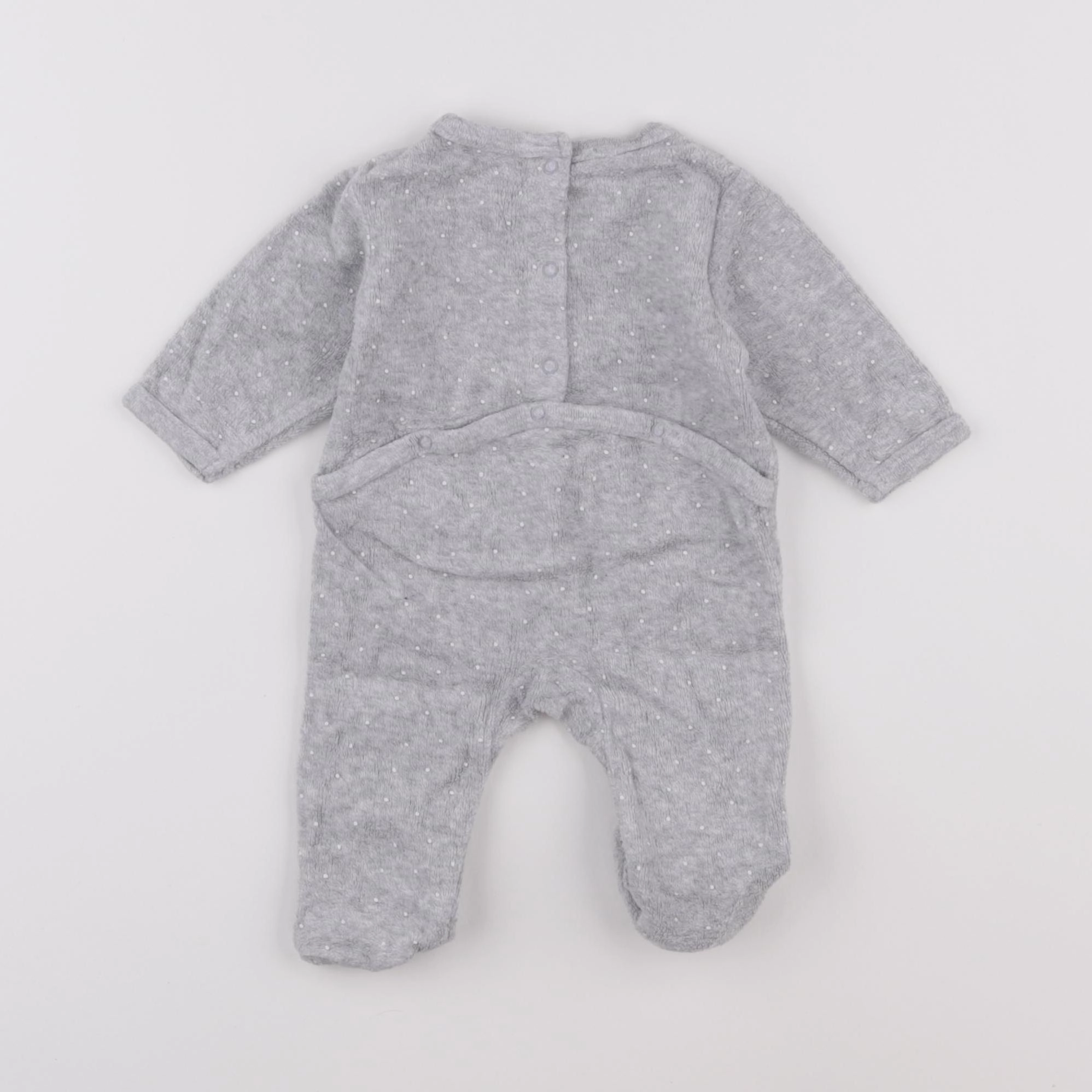 Vertbaudet - pyjama velours gris - 1 mois