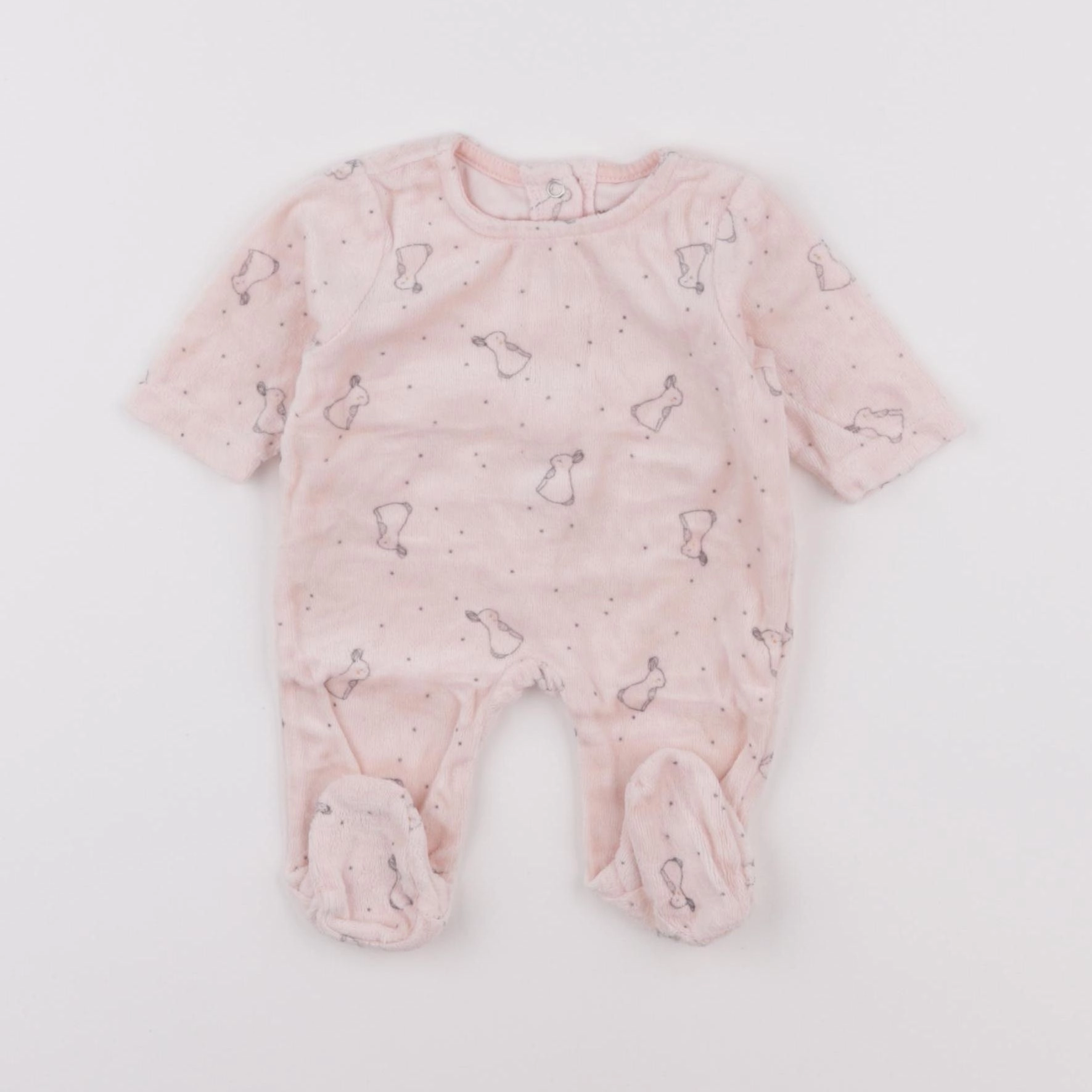 Vertbaudet - pyjama velours rose - 0 mois