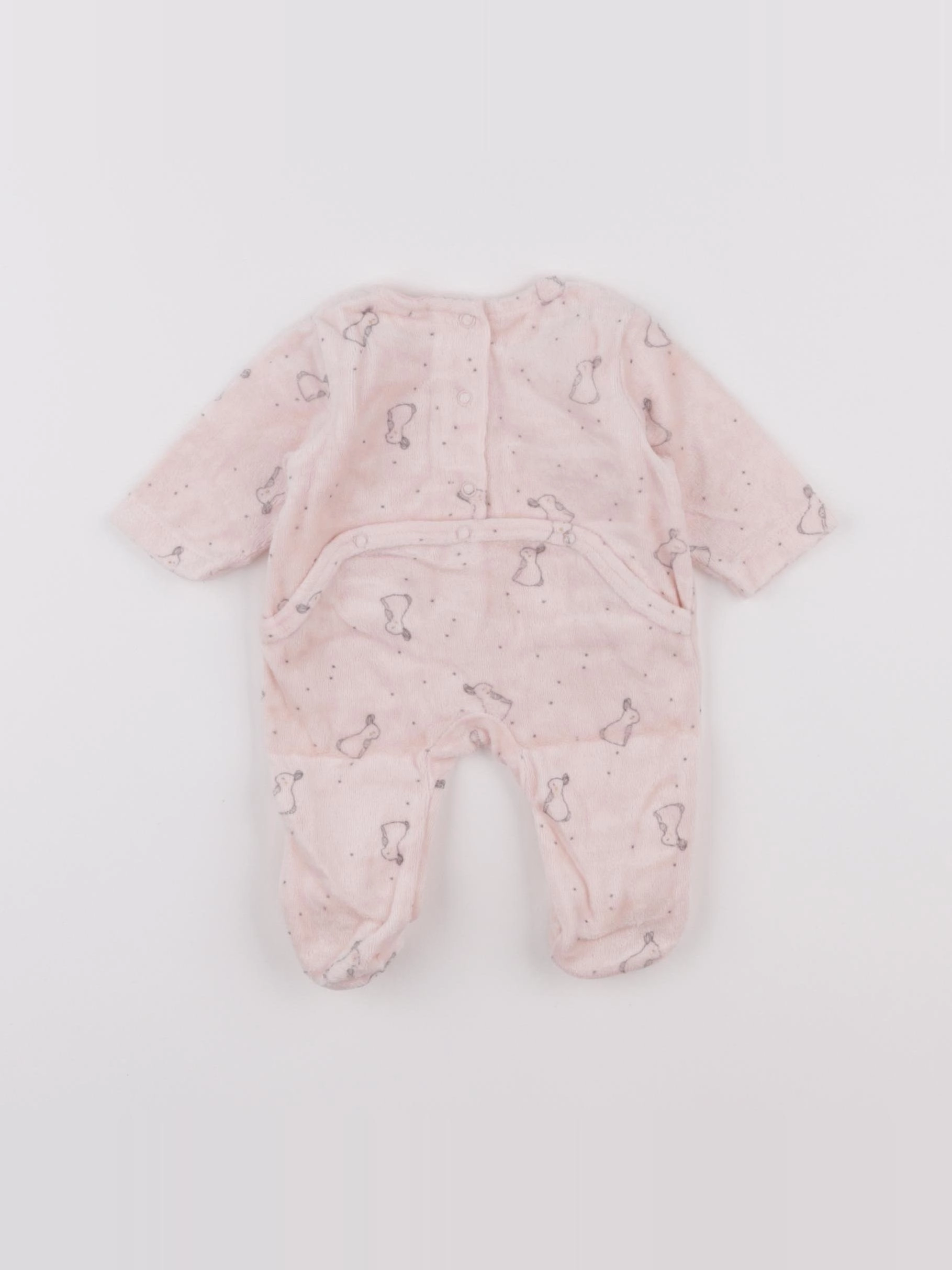 Vertbaudet - pyjama velours rose - 0 mois