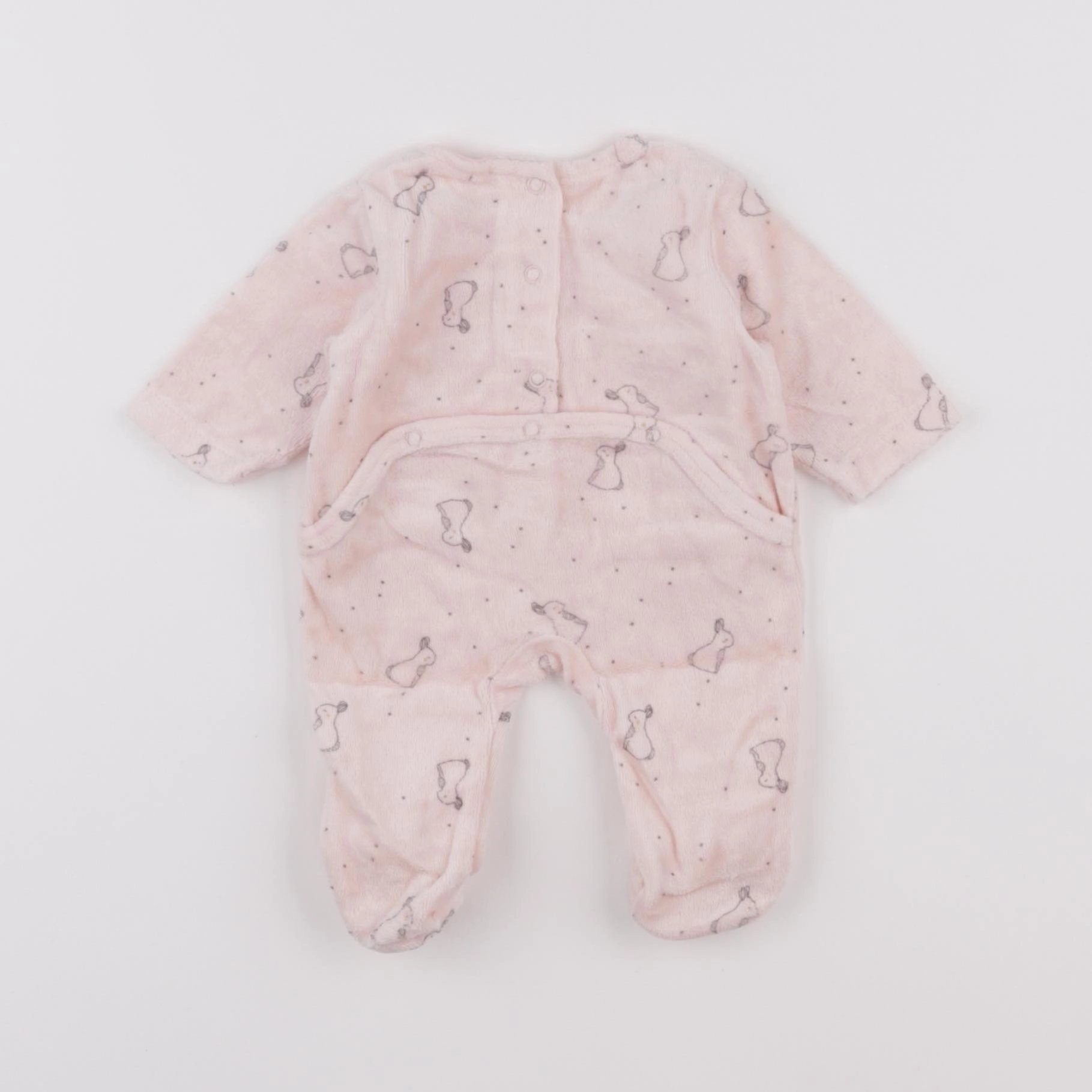 Vertbaudet - pyjama velours rose - 0 mois