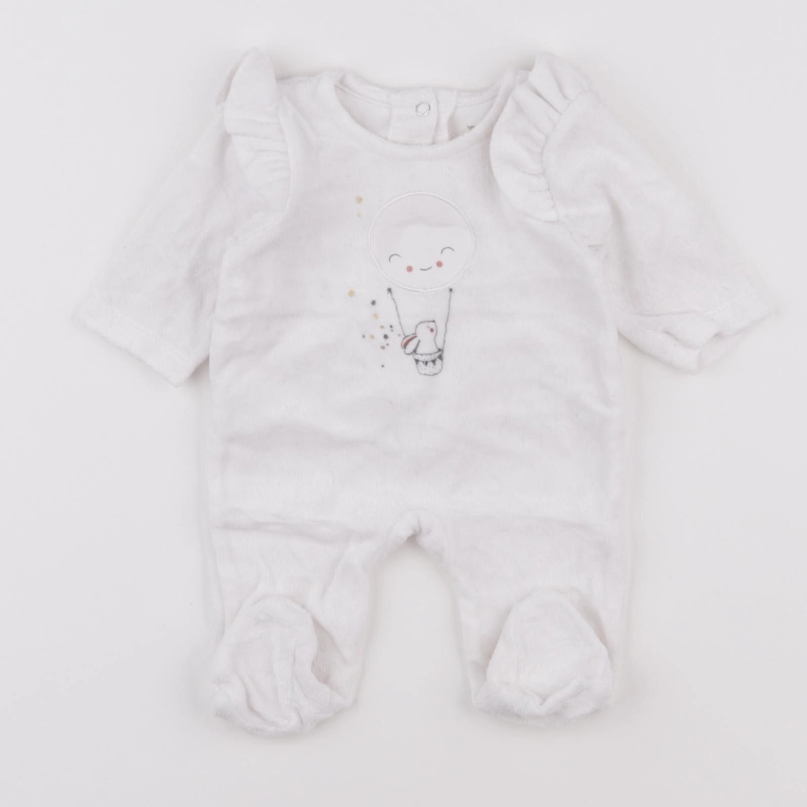Vertbaudet - pyjama velours blanc - 0 mois