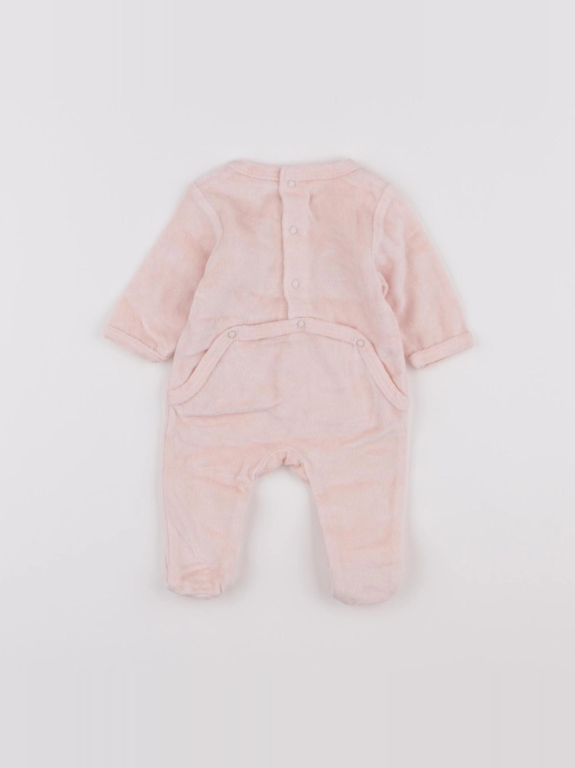 Vertbaudet - pyjama velours rose - 0 mois