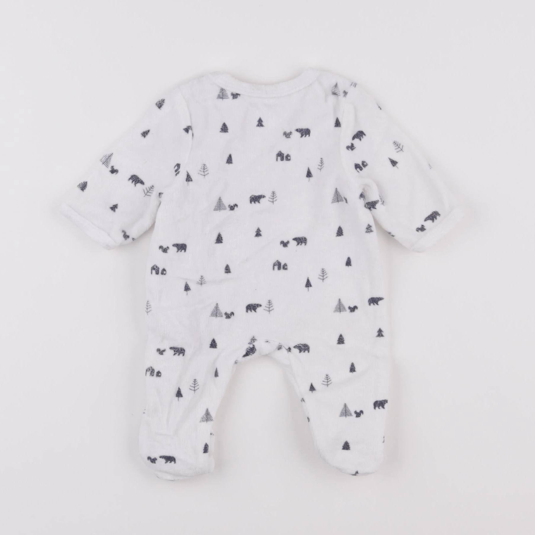 Vertbaudet - pyjama velours blanc - 0 mois