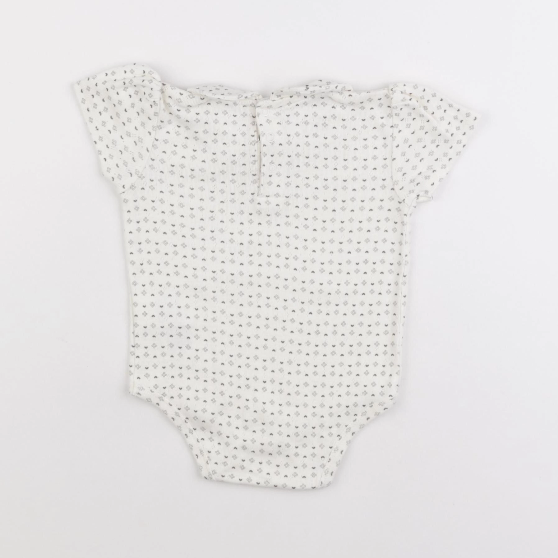 Vertbaudet - body à col blanc, gris - 9 mois