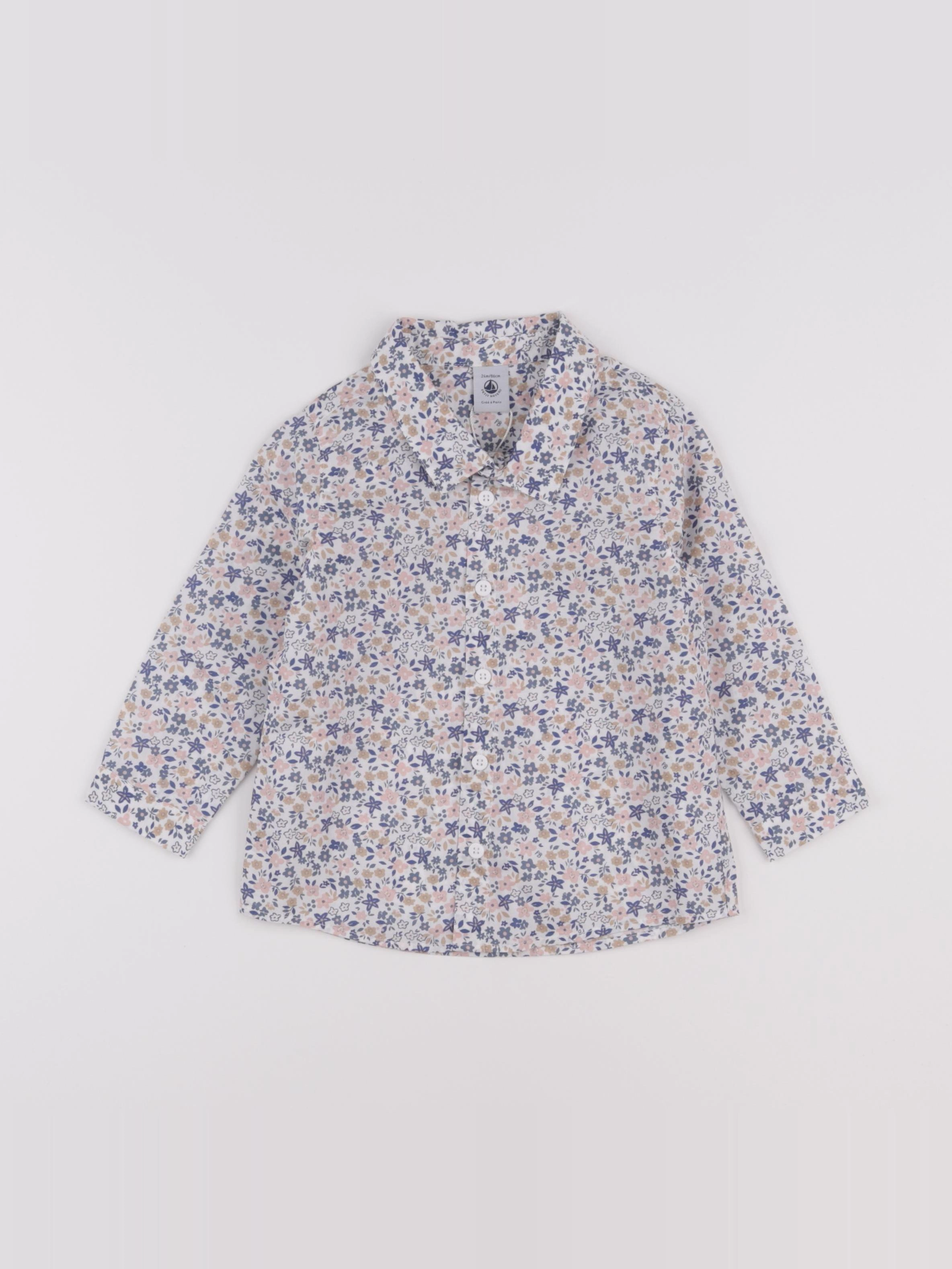 Petit Bateau - chemise multicolore - 24 mois