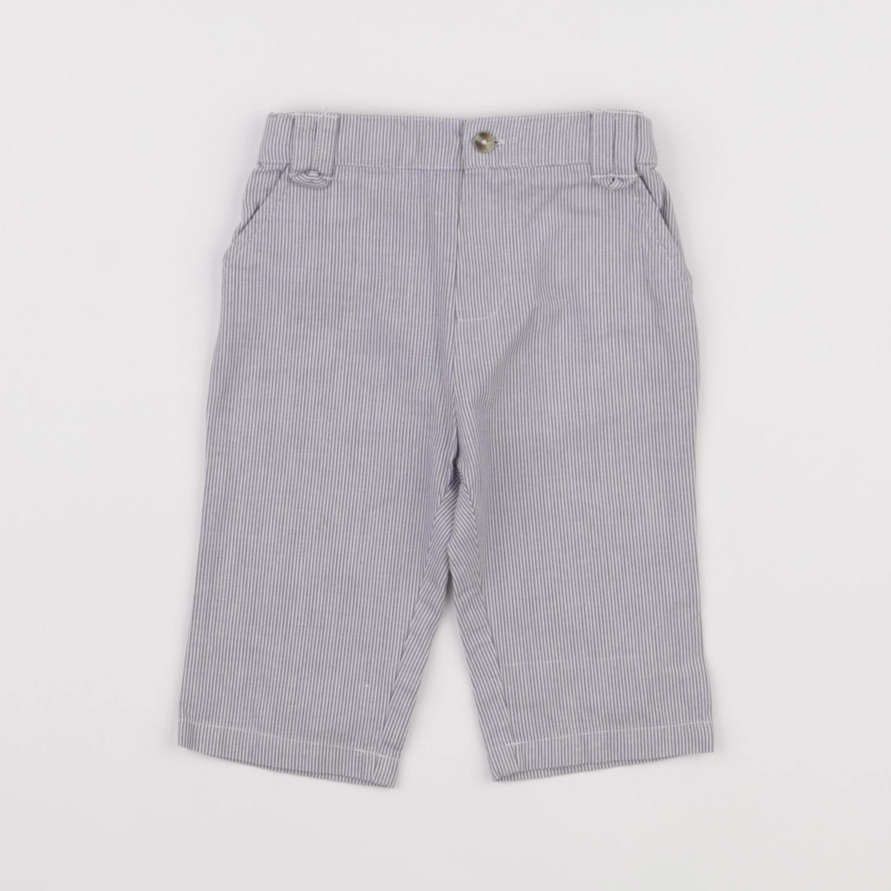 Cyrillus - pantalon blanc, bleu - 6 mois