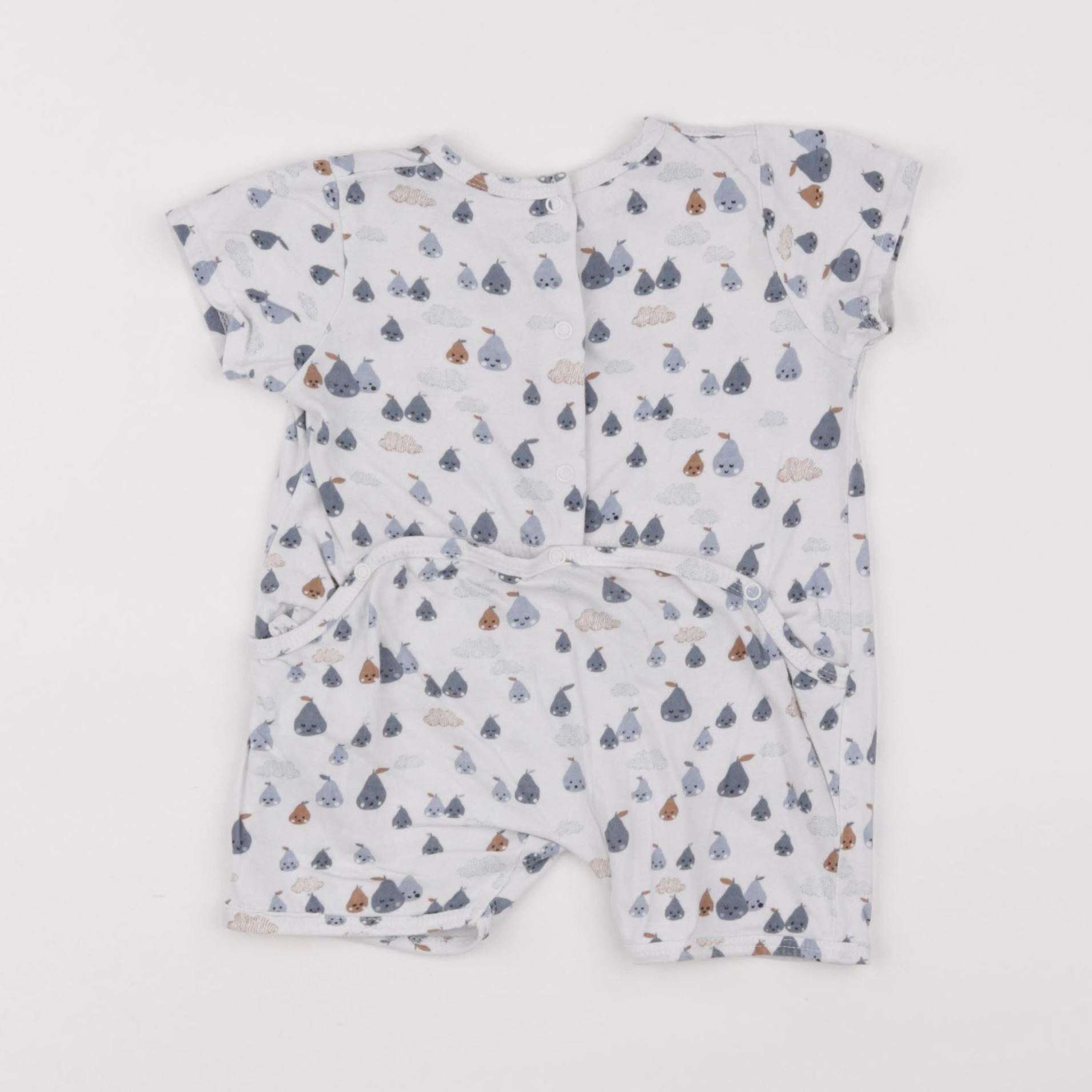 Vertbaudet - pyjama coton bleu, blanc - 9 mois