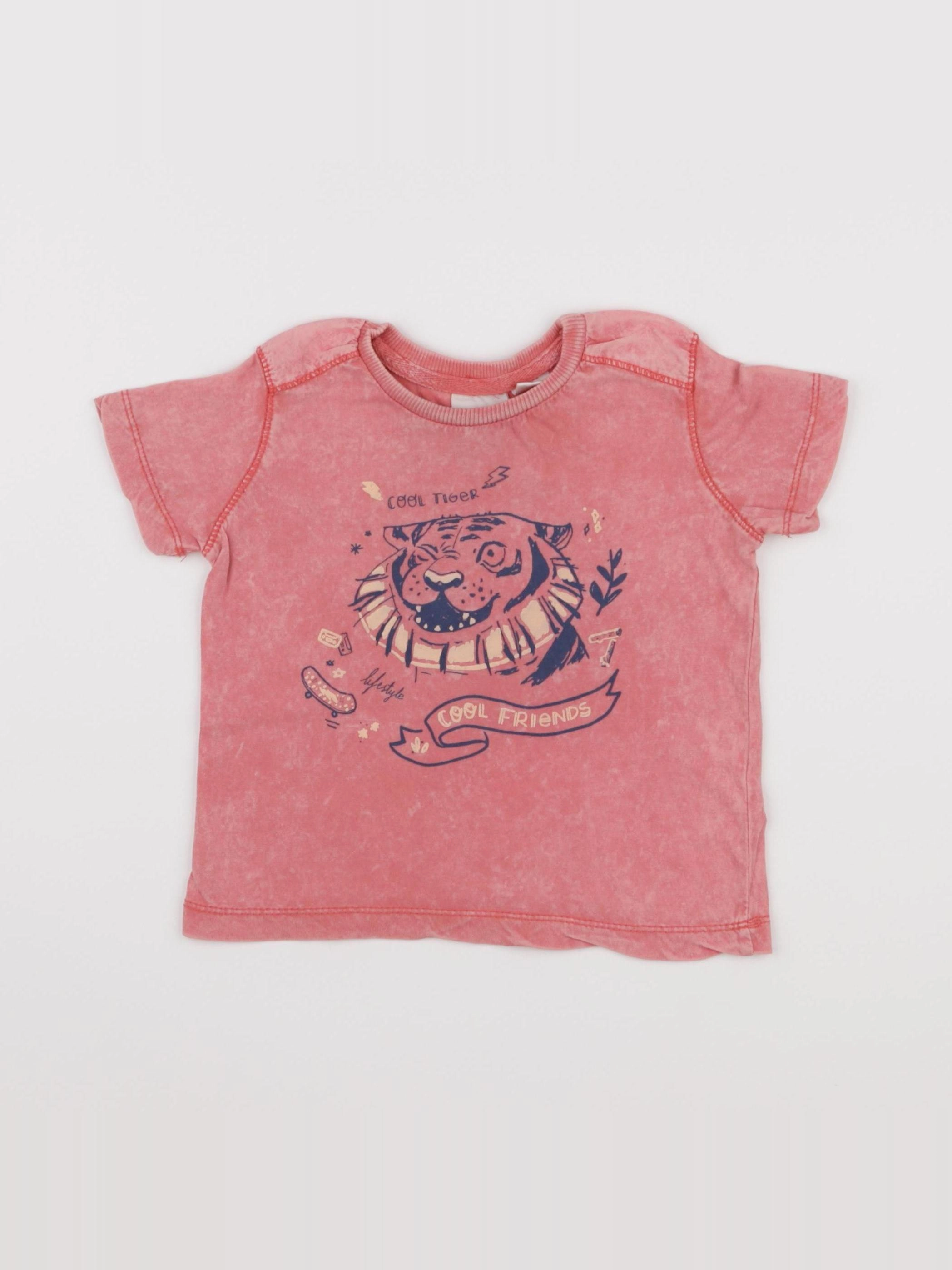 Zara - tee-shirt rose - 6/9 mois