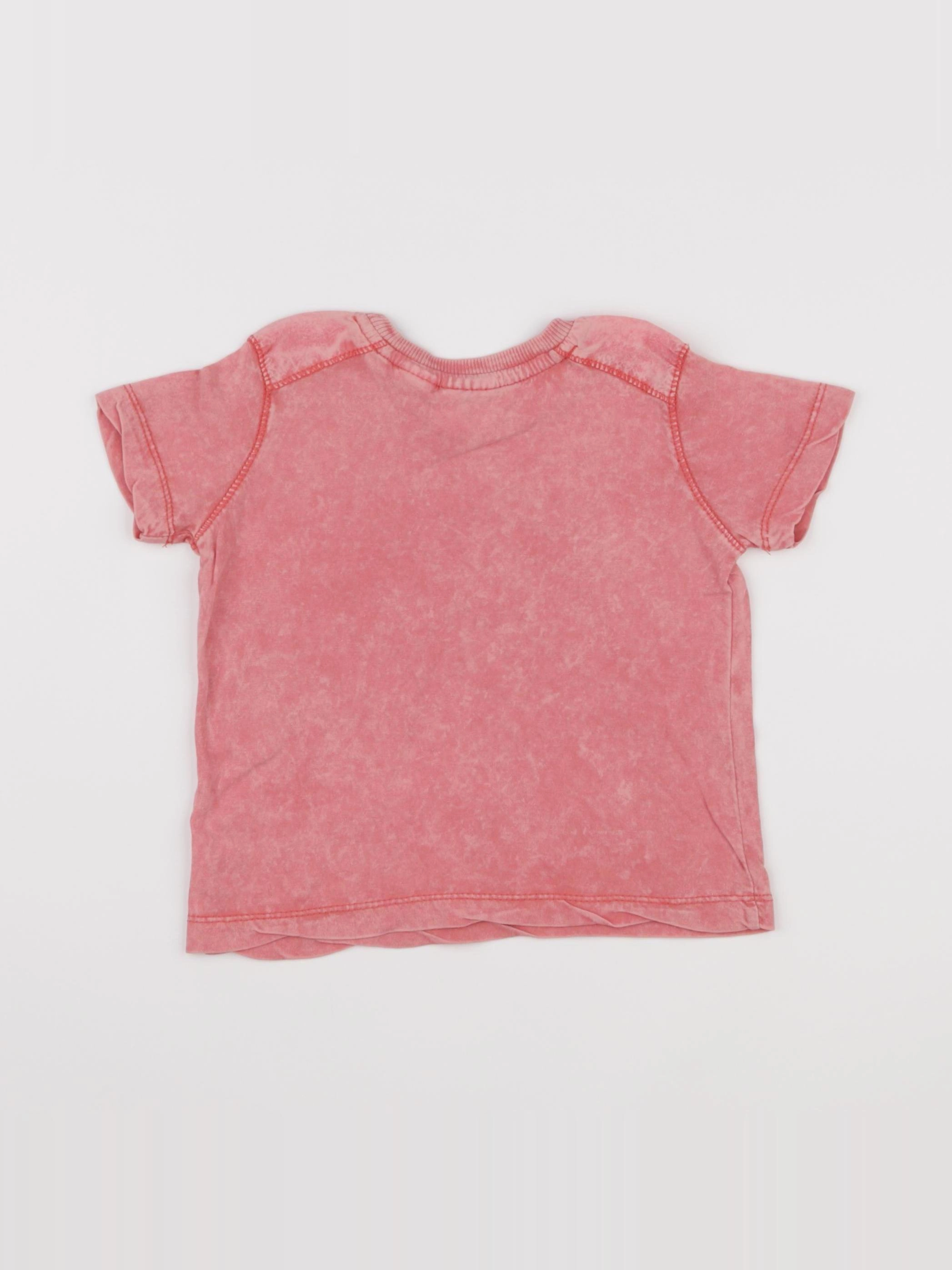 Zara - tee-shirt rose - 6/9 mois