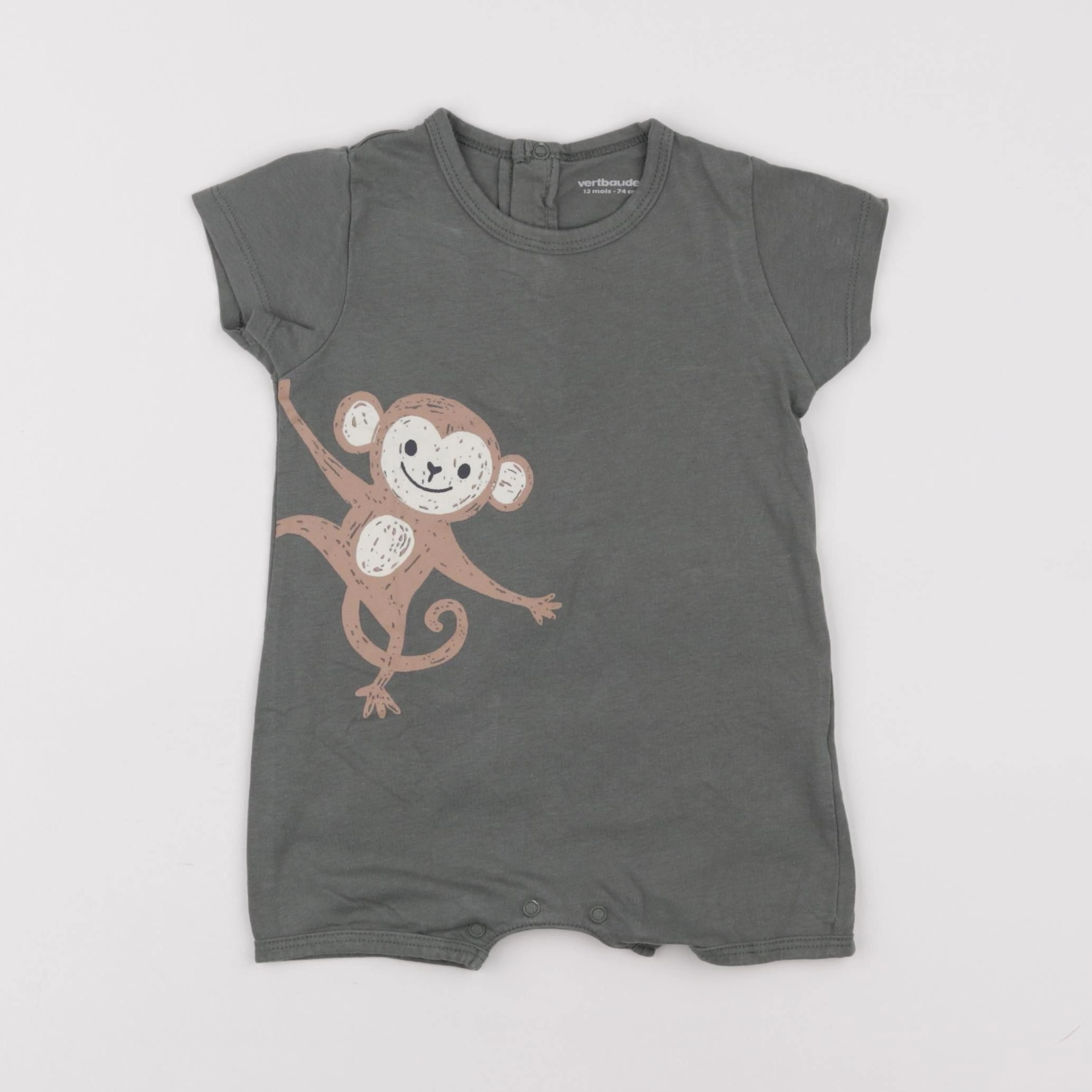 Vertbaudet - pyjama coton vert - 12 mois