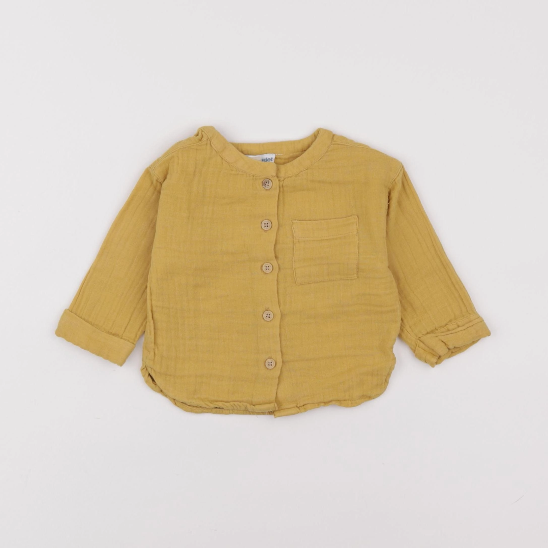 Vertbaudet - chemise jaune - 9 mois