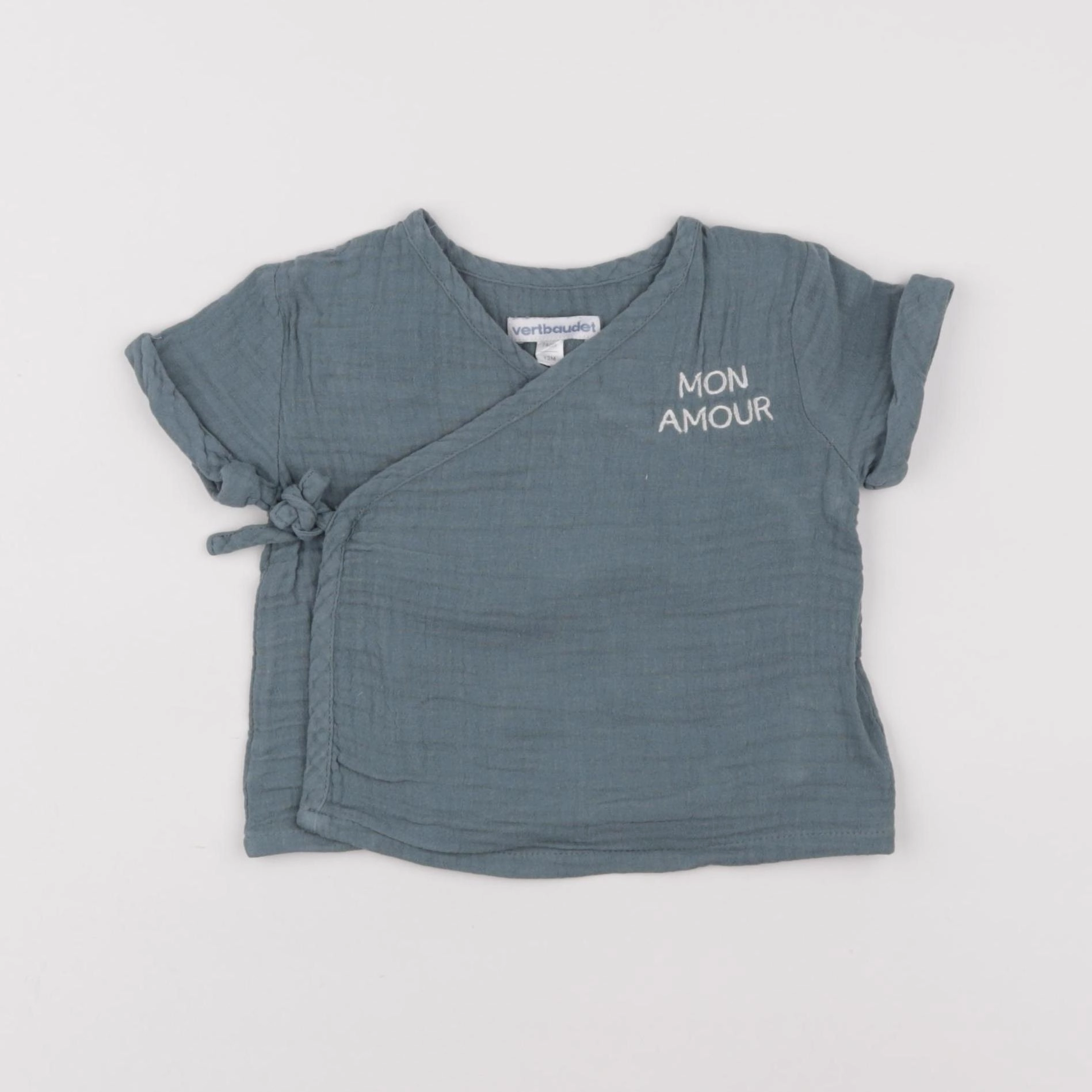 Vertbaudet - chemise vert - 12 mois