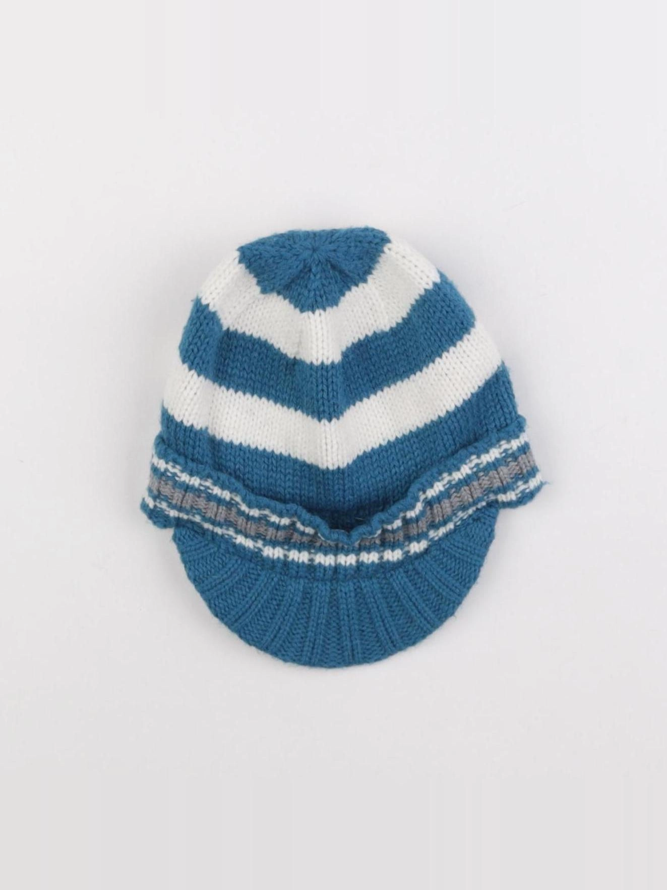Vertbaudet - bonnet blanc, bleu - 4/5 ans