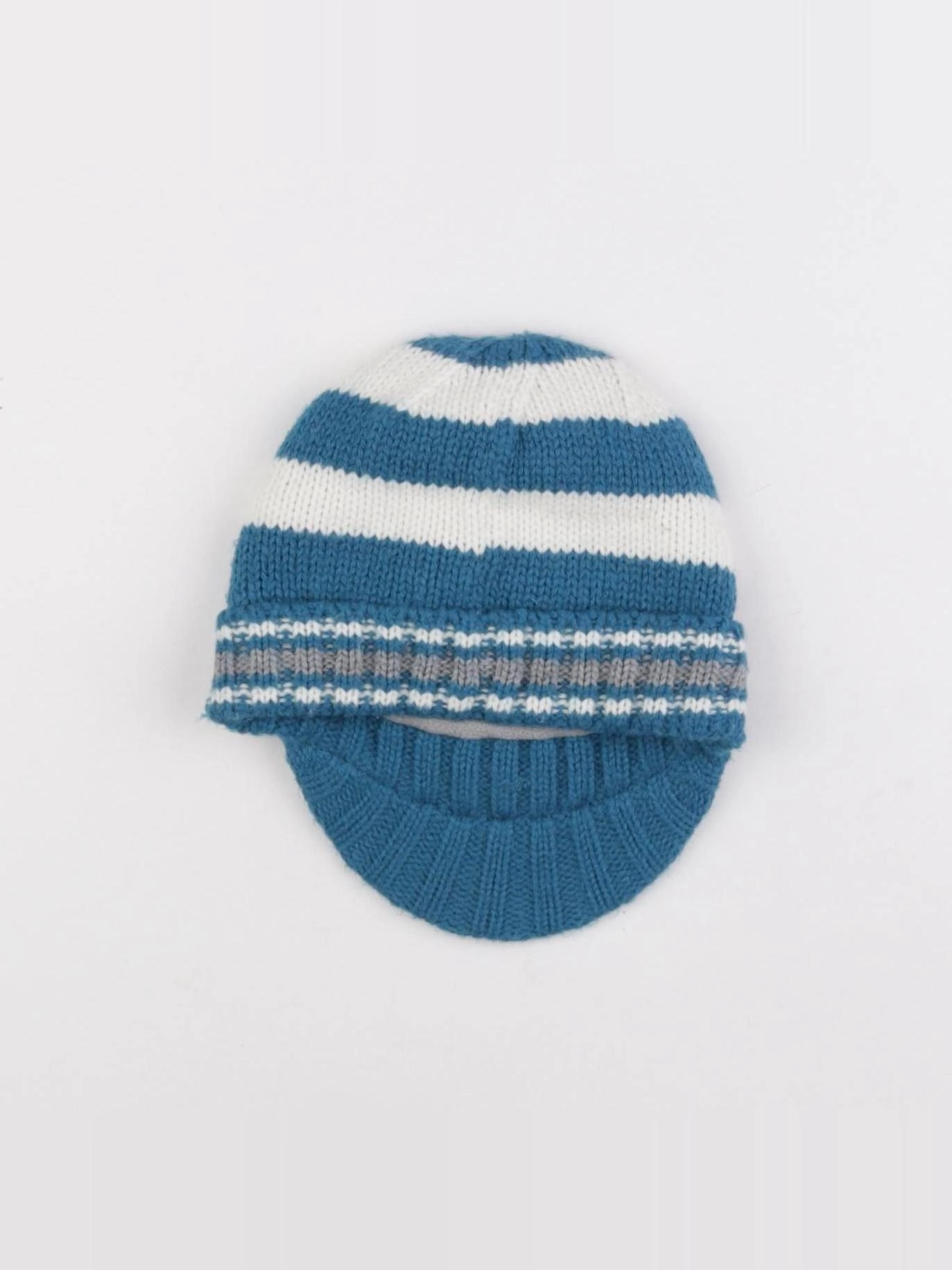 Vertbaudet - bonnet blanc, bleu - 4/5 ans
