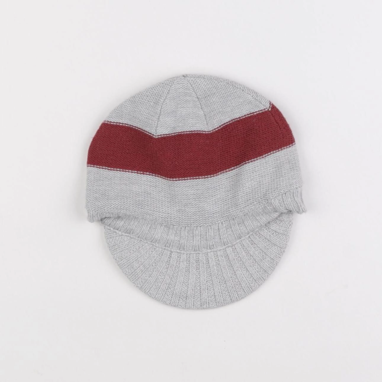 Vertbaudet - bonnet gris, rouge - 24/36 mois