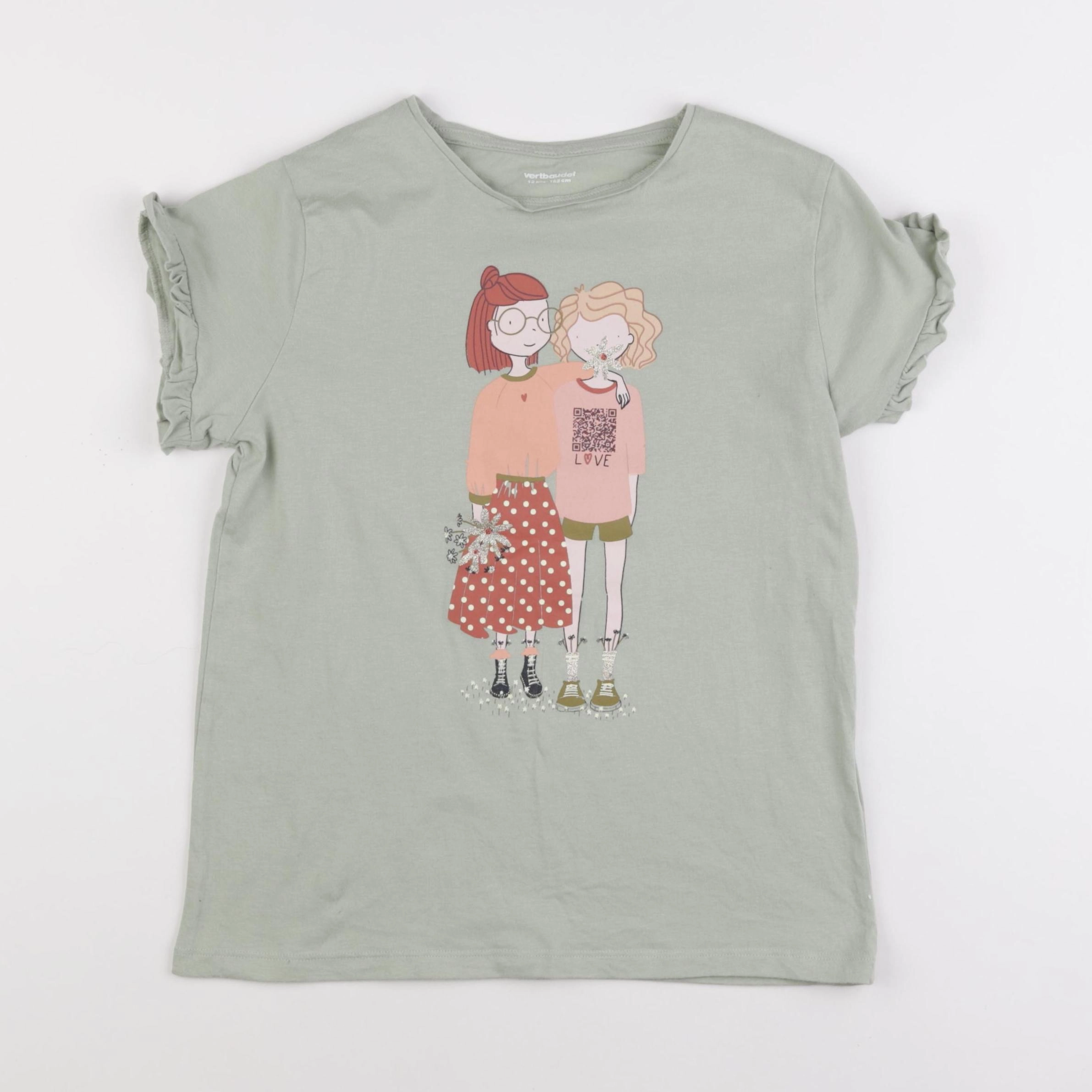 Vertbaudet - tee-shirt vert - 12 ans
