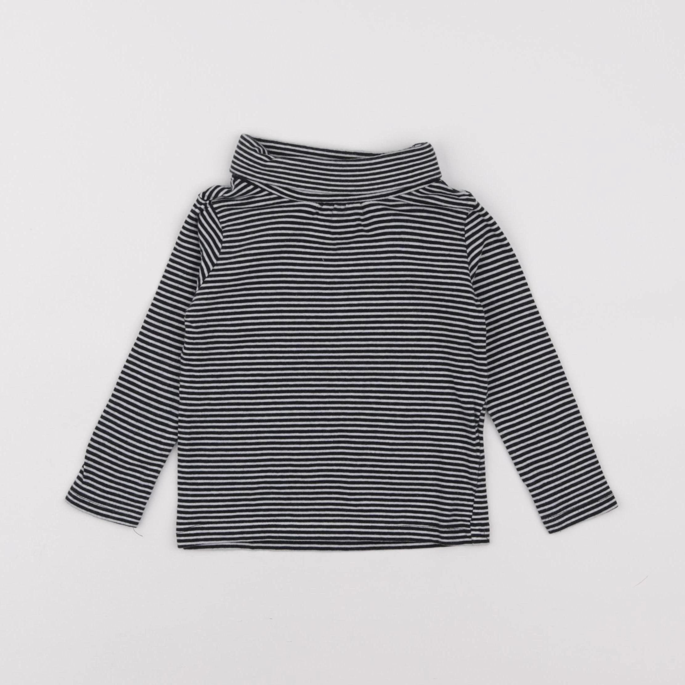 Vertbaudet - sous-pull bleu, blanc - 2 ans