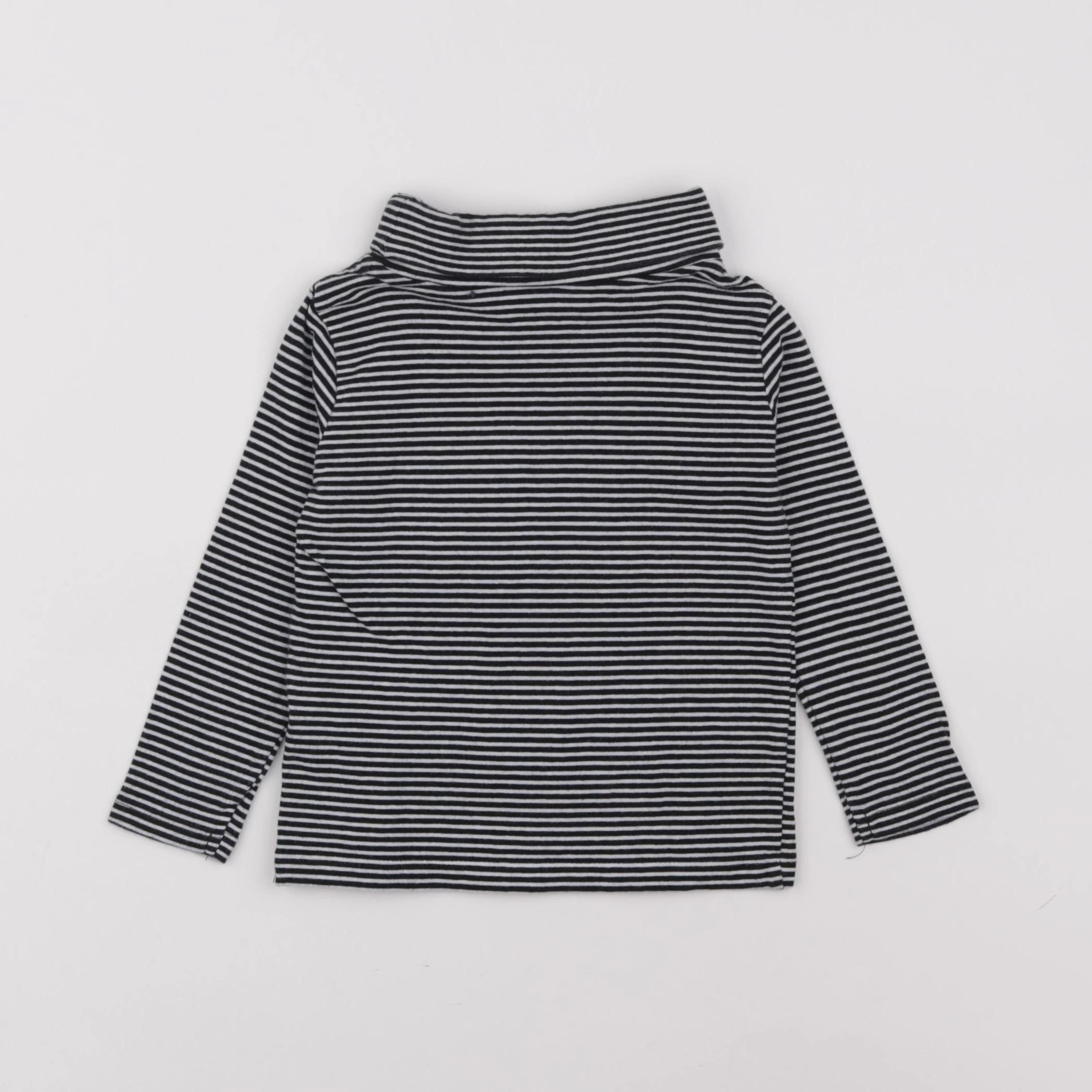 Vertbaudet - sous-pull bleu, blanc - 2 ans