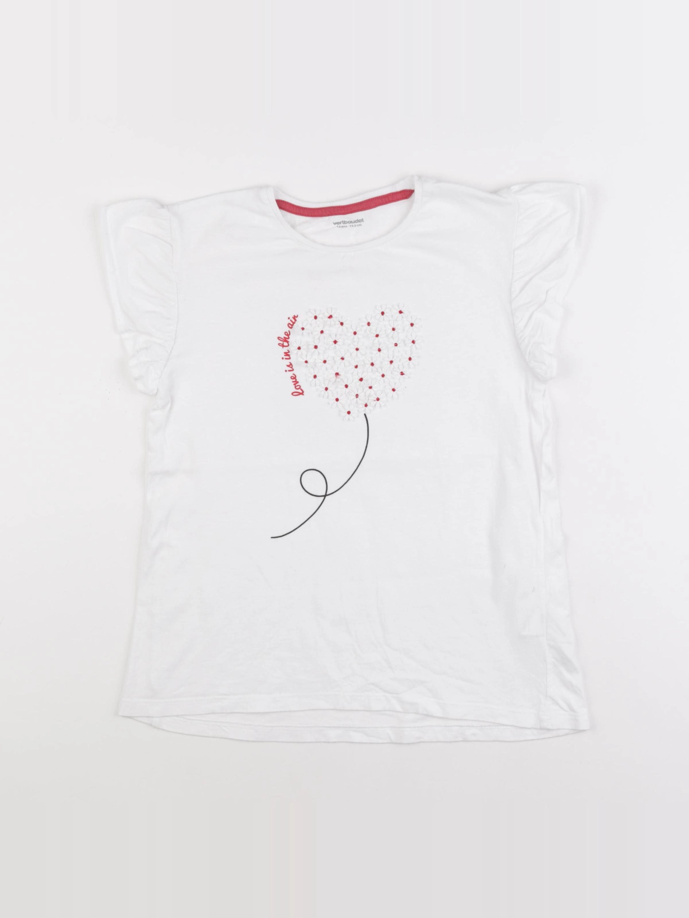 Vertbaudet - tee-shirt blanc - 12 ans