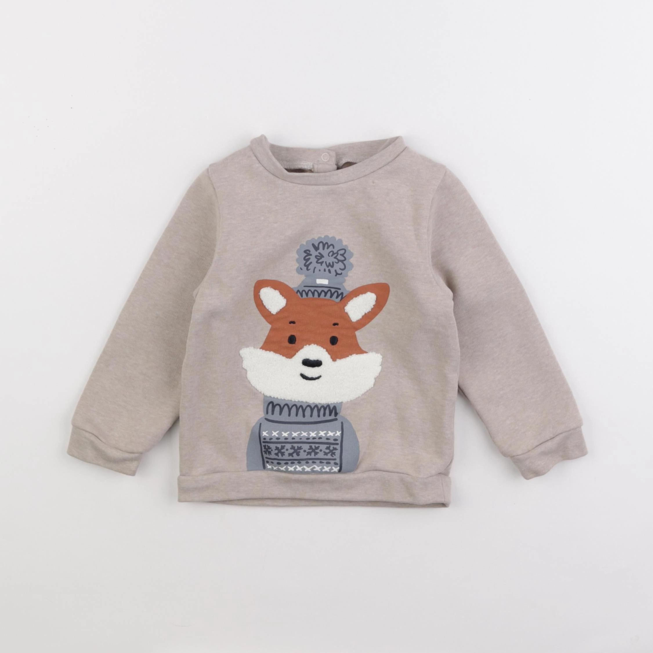 Vertbaudet - sweat beige - 24 mois